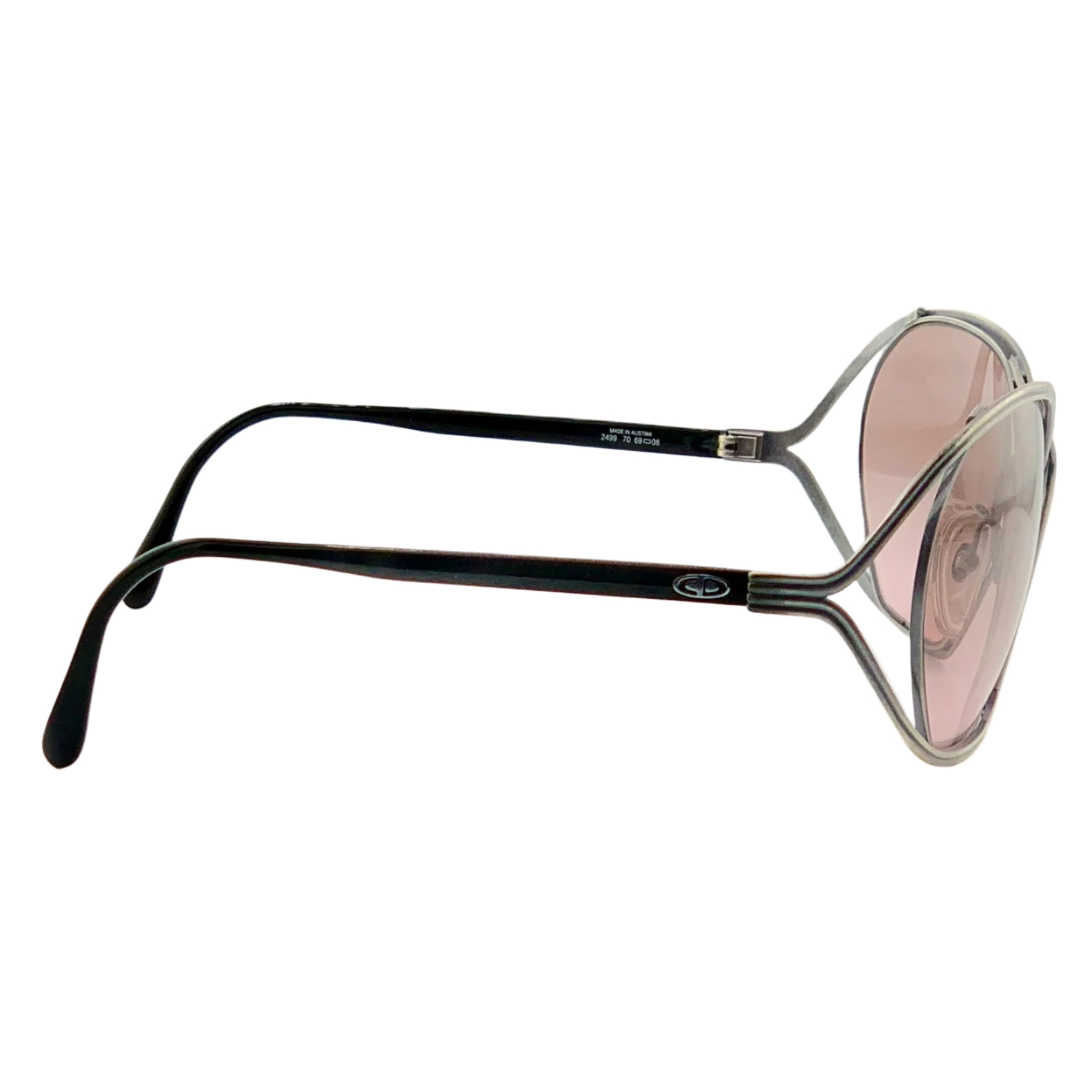 Women's vintage Christian Dior Square 2499 70 sunglasses with rhodium/black frame and brown lens, made in Austria, in superb condition, never before worn or sold, authentic and original