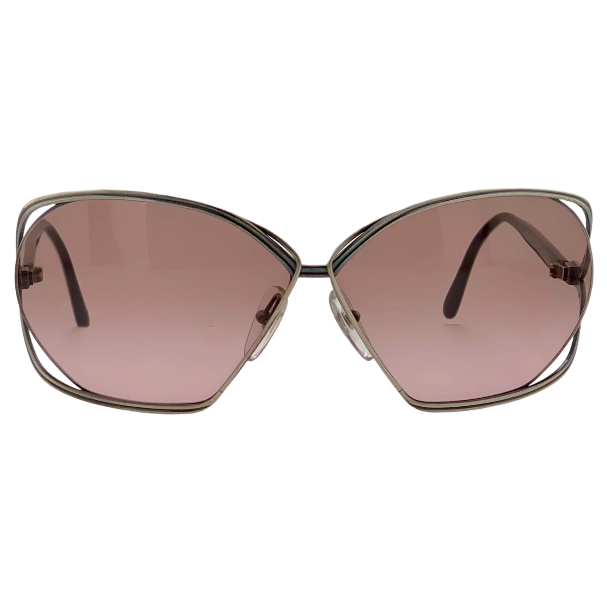 Vintage Christian Dior Square 2499 70 sunglasses for women in rhodium/black frame and brown lens, made in Austria, in superb condition, never before worn or sold, authentic and original