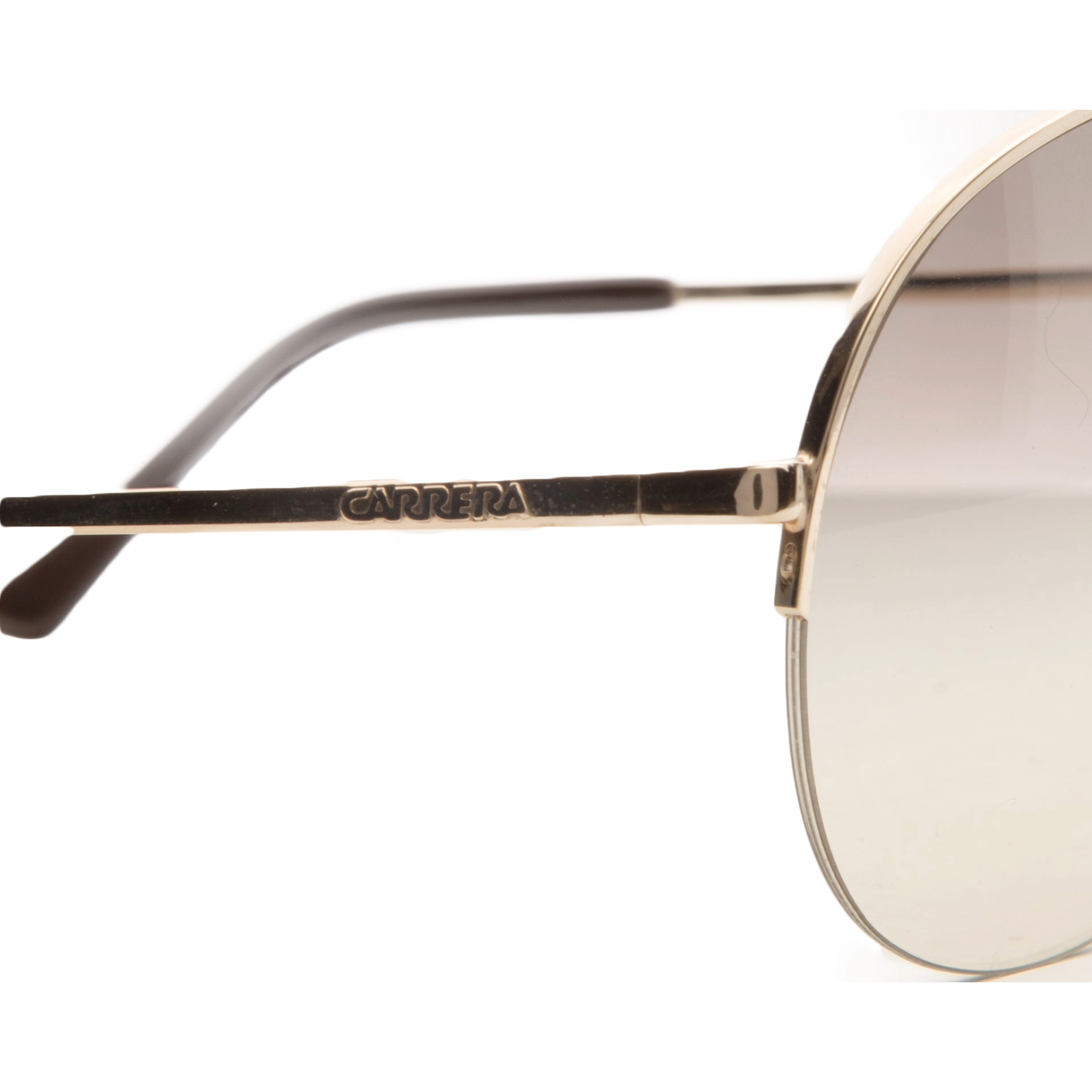 Original vintage Carrera Aviator 5410 sunglasses for men and women, featuring a gold frame and light brown lenses that offer 100% UV protection In pristine condition, never before worn or sold, ensuring authenticity