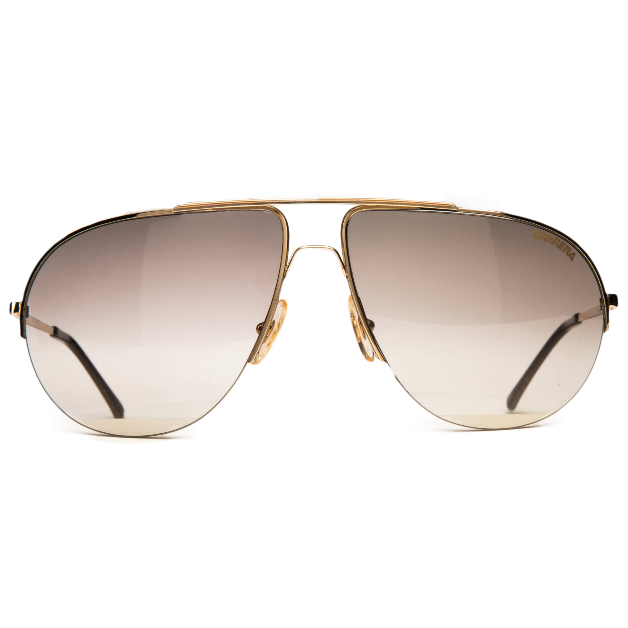 Vintage Carrera Aviator 5589 sunglasses for men and women, gold frame, light brown lenses, 100% UV protection
