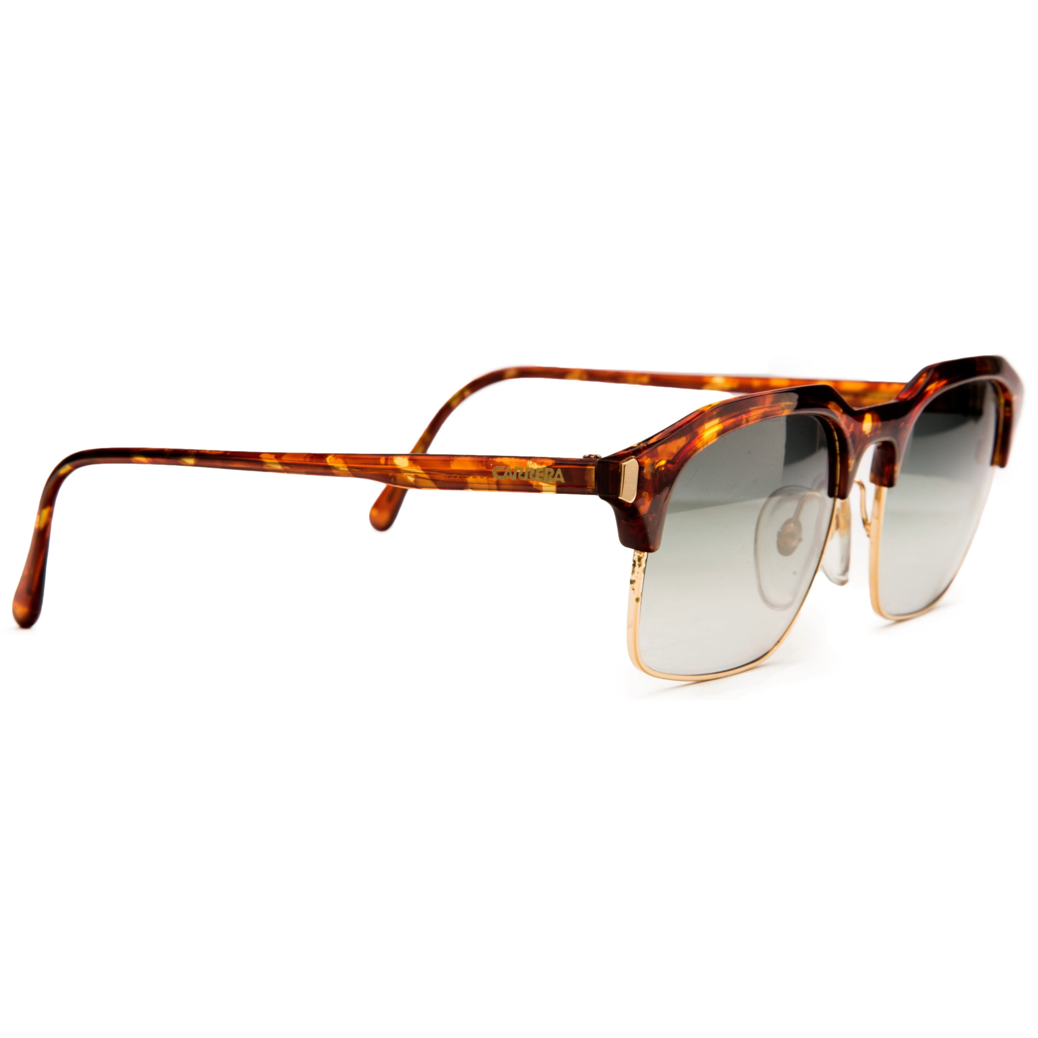 Authentic vintage Carrera Clubmaster 5479 sunglasses in superb condition, never before worn or sold, with a tortoiseshell frame and black lenses for 100% UV protection