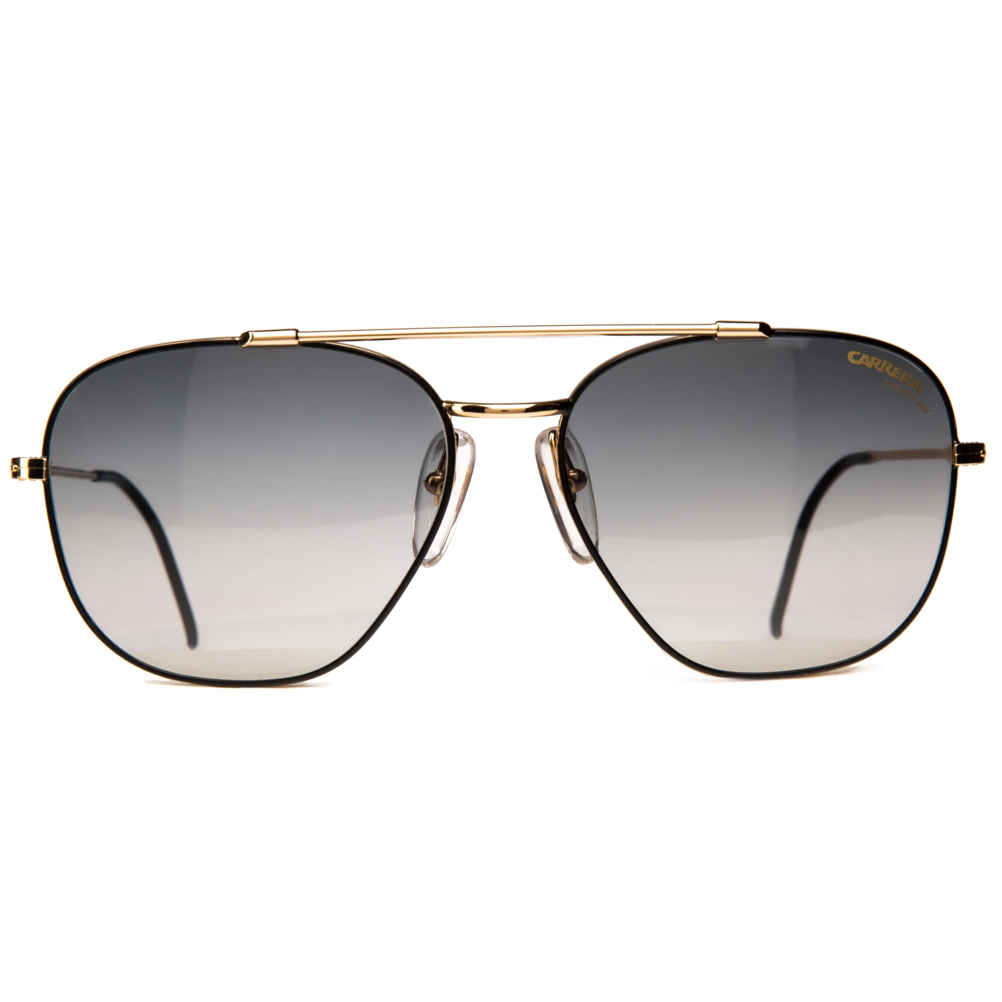 Vintage Carrera Aviator 5477 gold frame sunglasses for men and women with grey blue gradient lenses