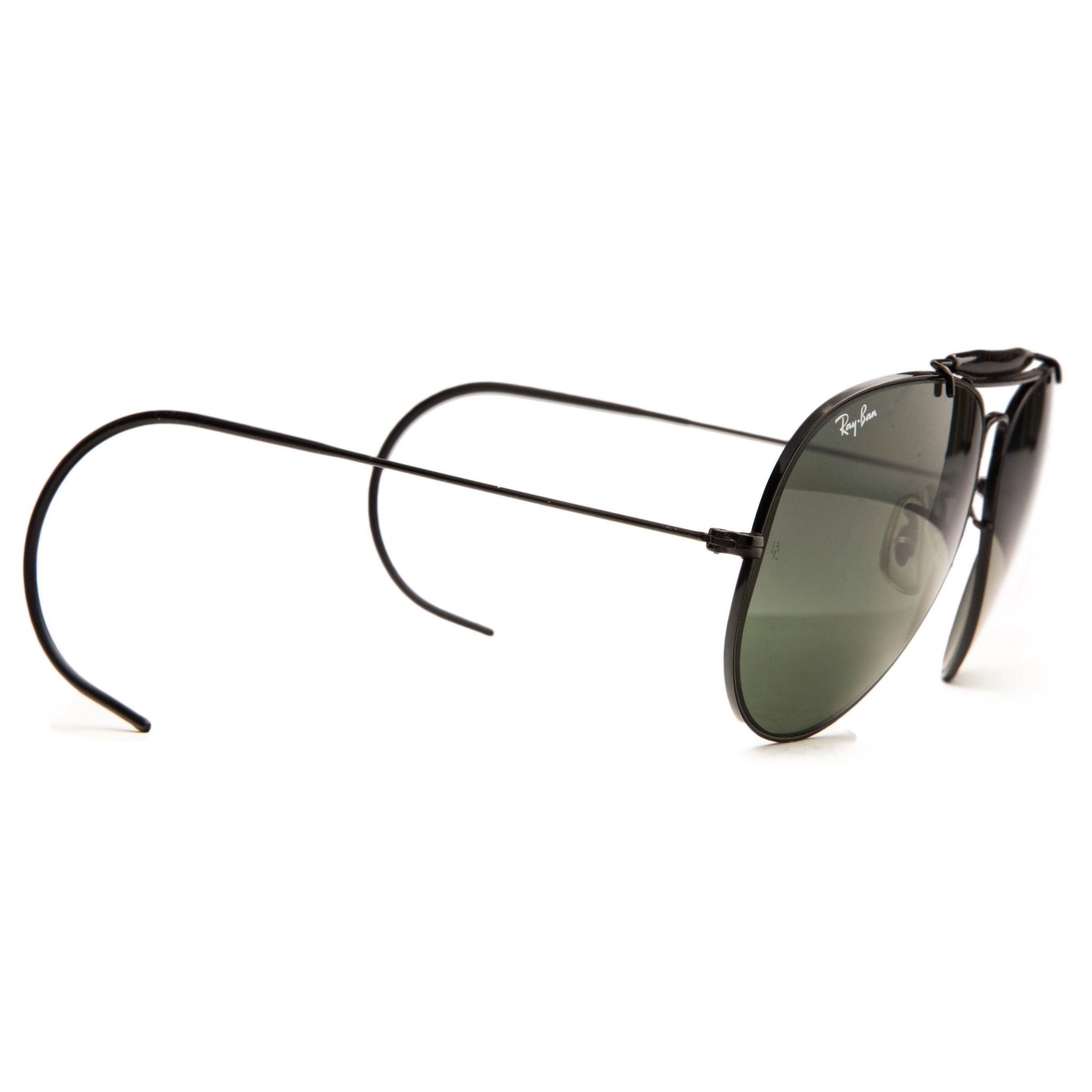 Authentic Vintage Rayban Aviator Shooter sunglasses designed for both men and women, featuring a black matte frame and black smoke lenses with 100% UV protection This original pair is in superb condition and has never been worn or sold