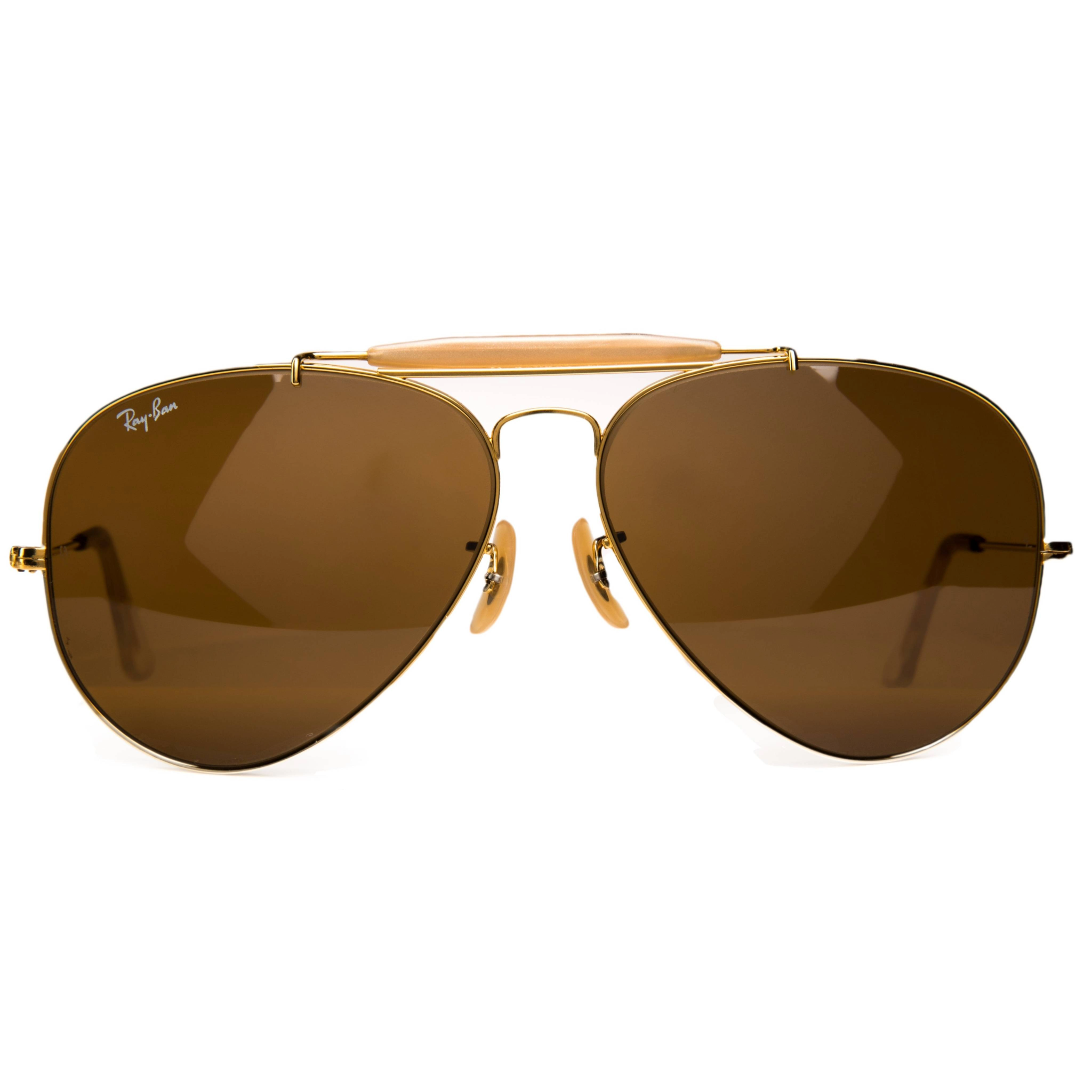 Vintage unisex Rayban Aviator 4634 sunglasses with gold frame and light brown lenses