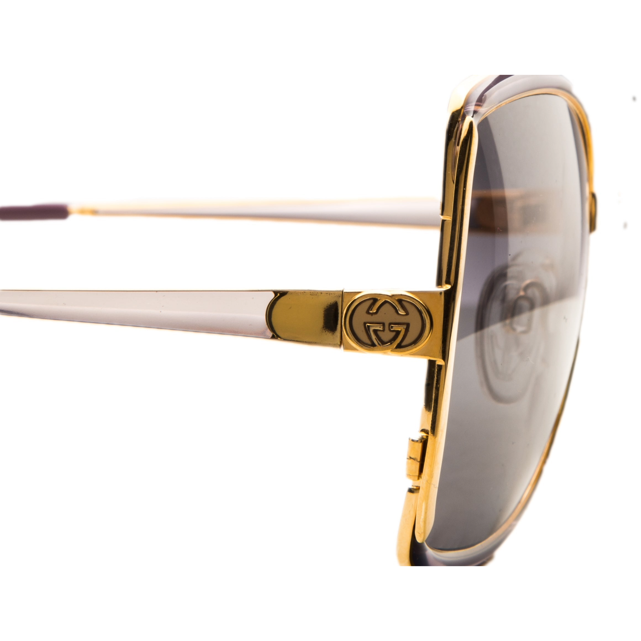 Black rectangular sunglasses with Gucci logo on the temples, style 22285