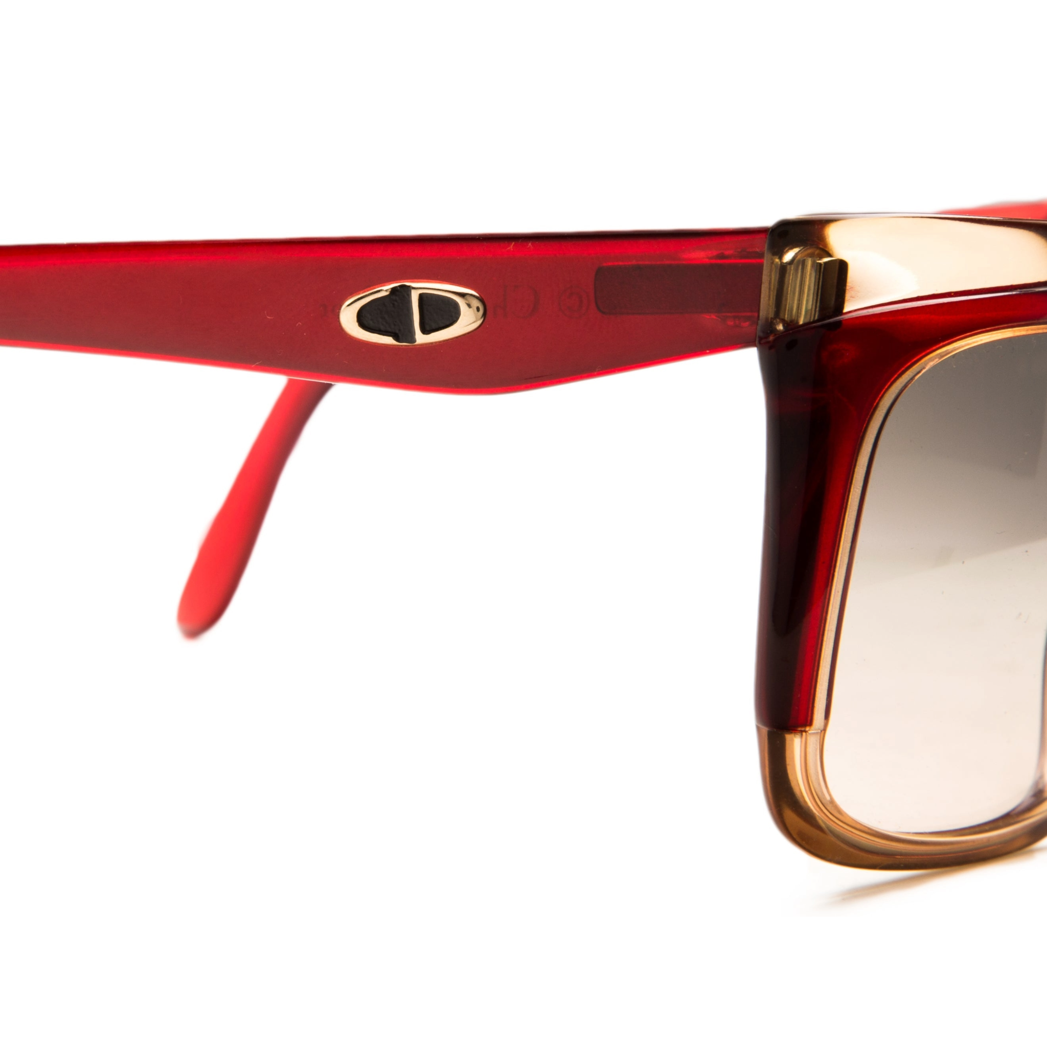 Genuine vintage Christian Dior 240030 sunglasses, designed for both men and women, boasting a crystal and red frame and black lenses with 100% UV protection, in excellent condition, never previously worn or sold