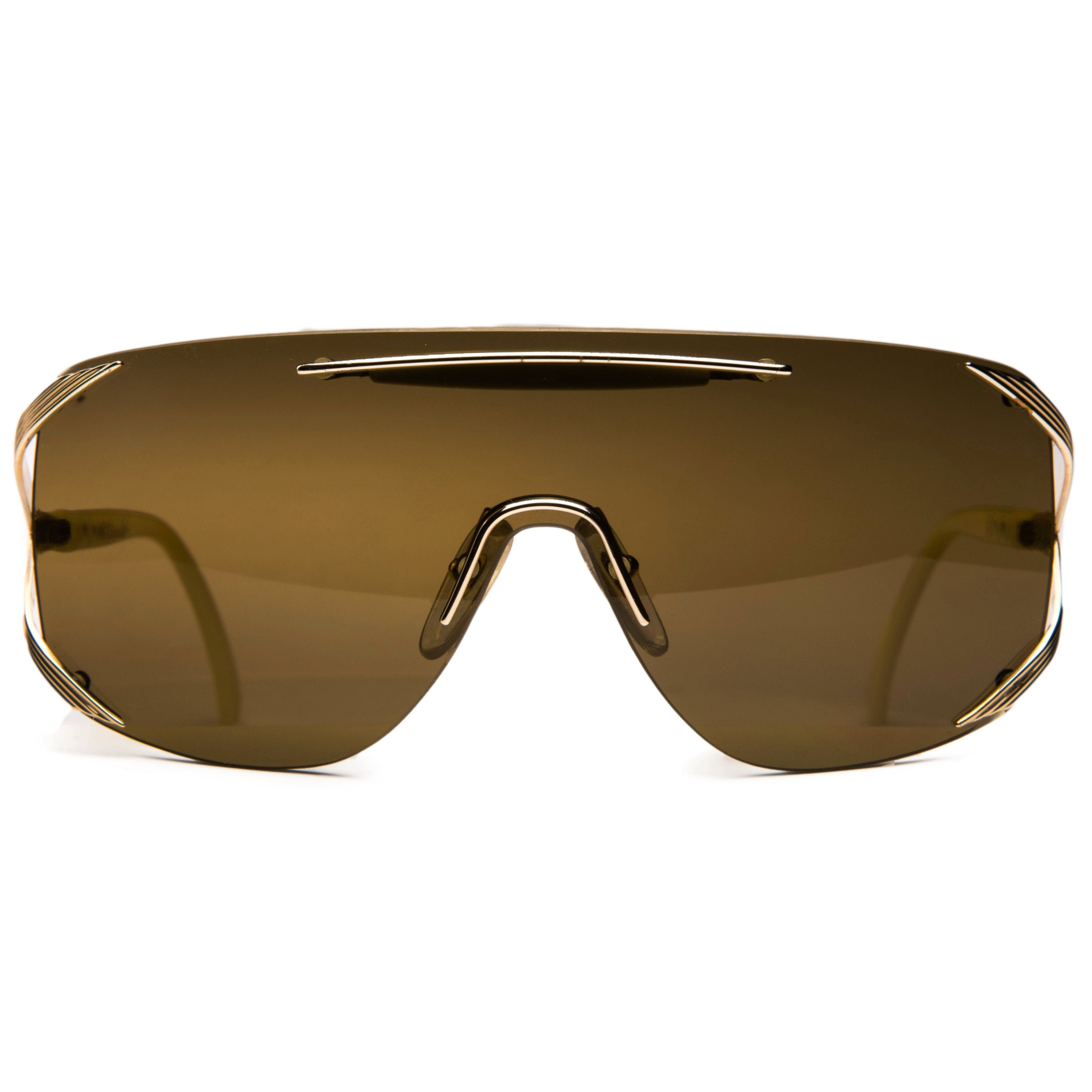 Vintage Christian Dior Visor 243475 sunglasses in brown for men and women with 100% UV protection