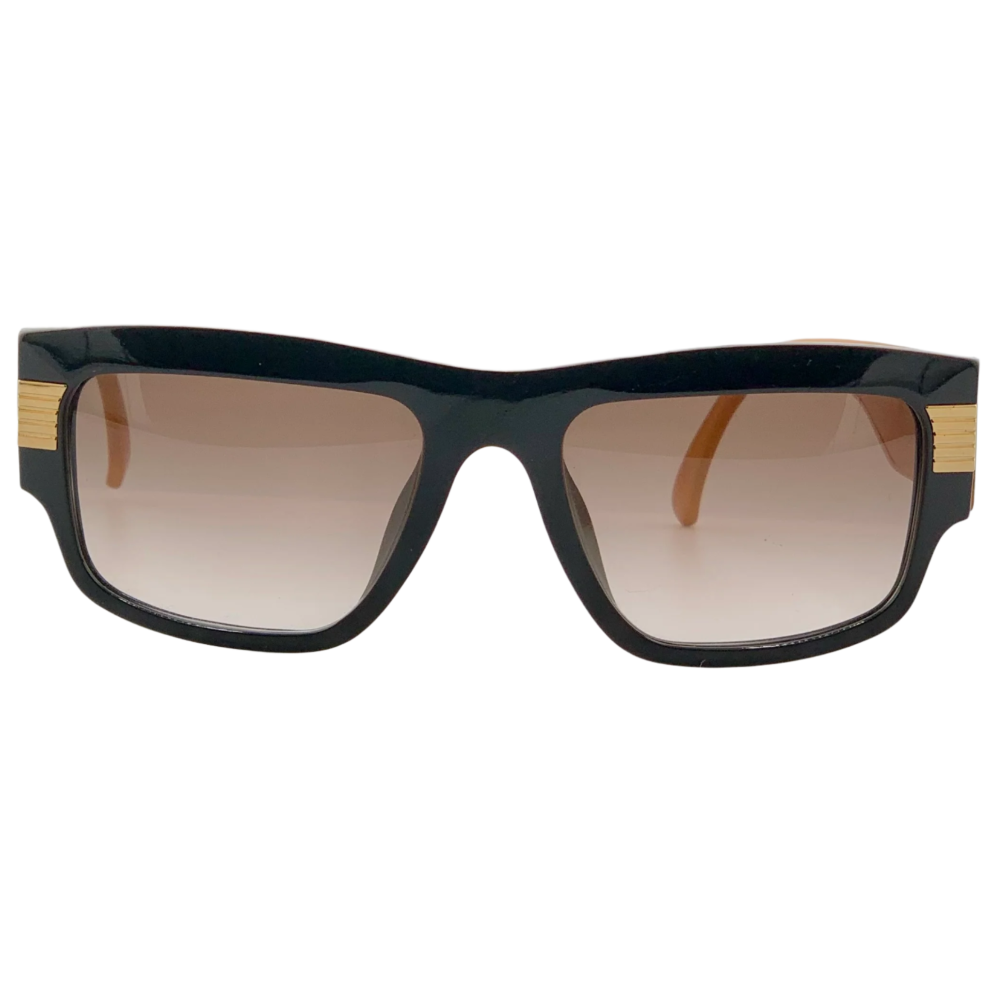 Vintage Christian Dior Wayfarer 2607 90 sunglasses for men and women, with black and yellow frame and brown lenses, made in Germany, in superb condition, never worn or sold, original and authentic