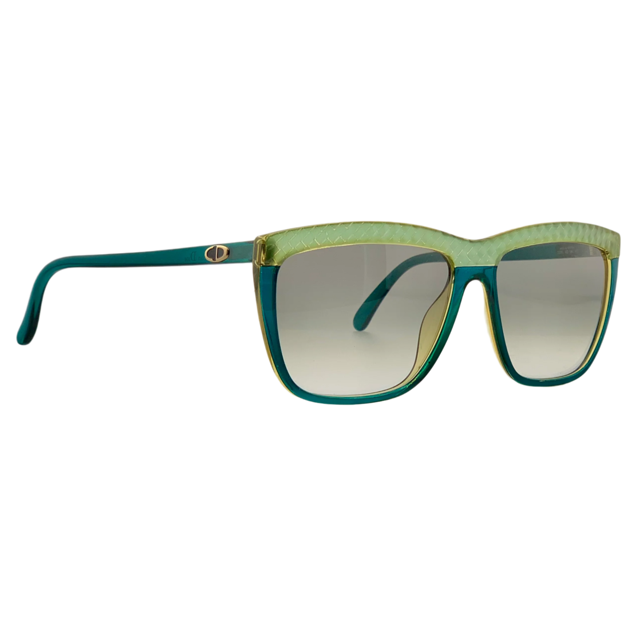 Authentic vintage Christian Dior Wayfarer 2399 50 sunglasses for men and women, green frame, grey lenses made in Austria, never before worn or sold, in superb condition