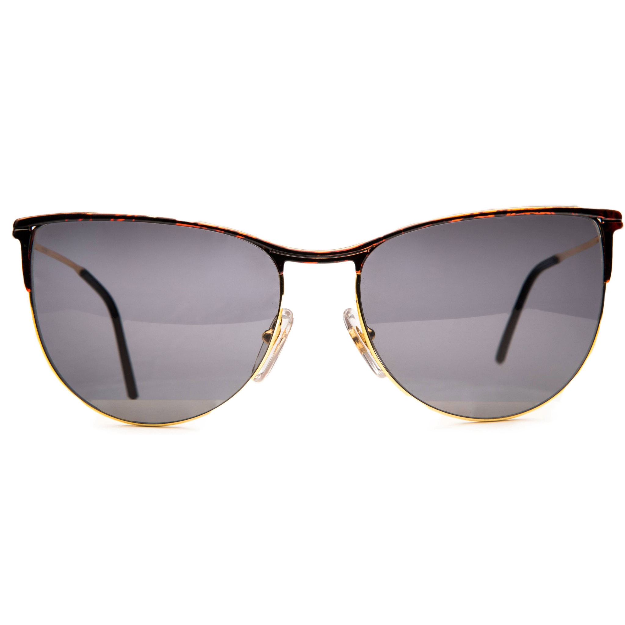 Black and white Missoni Cat Eye 313578 sunglasses with gold accents