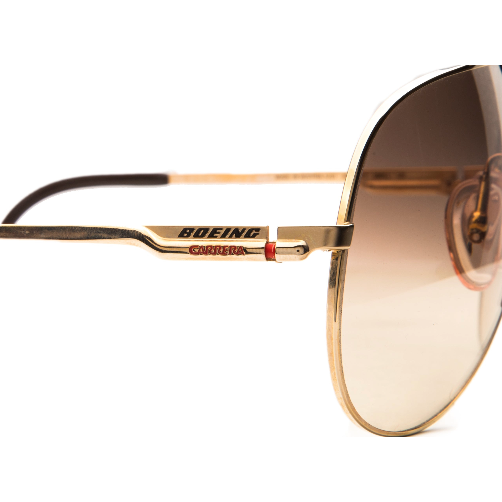 Original, superb condition vintage Boeing Aviator 5701 sunglasses for men and women in gold frame and brown lenses with 100% UV protection