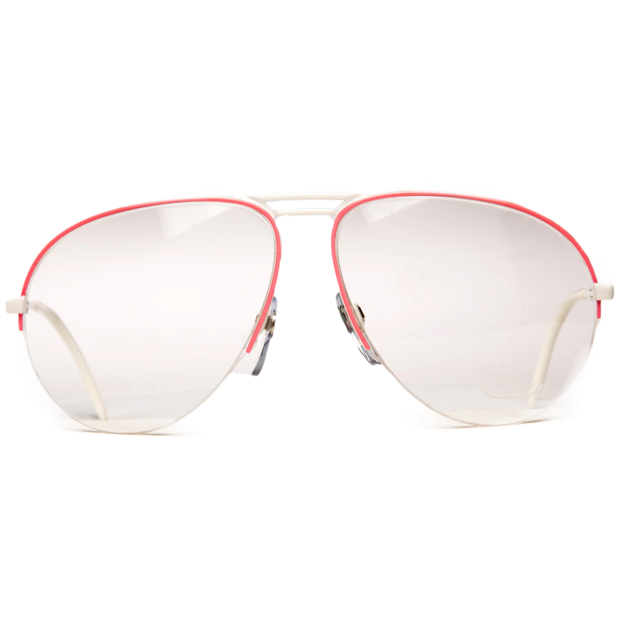 Vintage Cazal Aviator 726 sunglasses for women in white frame