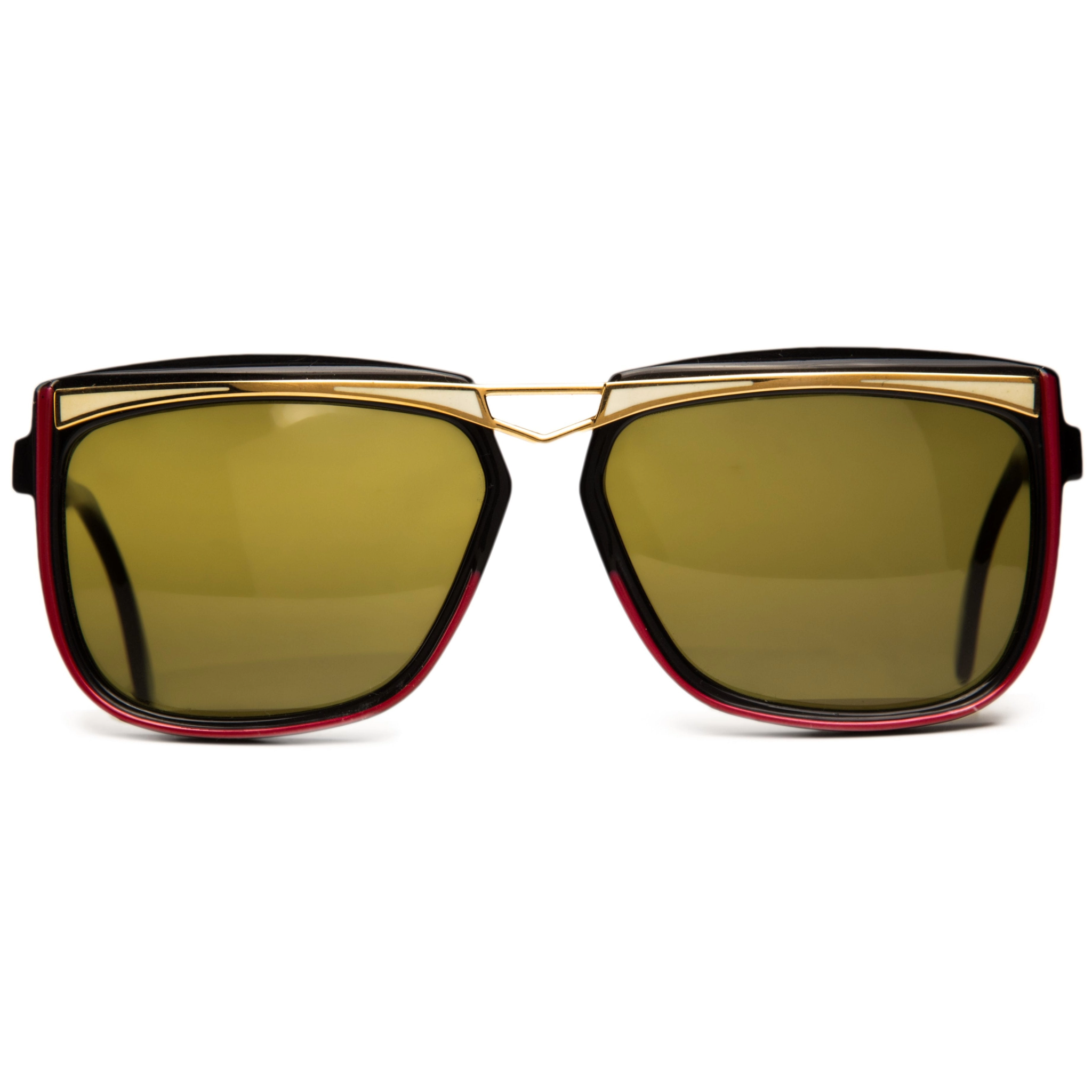 Unisex CAZAL Square 171 sunglasses with gold frame and brown lenses