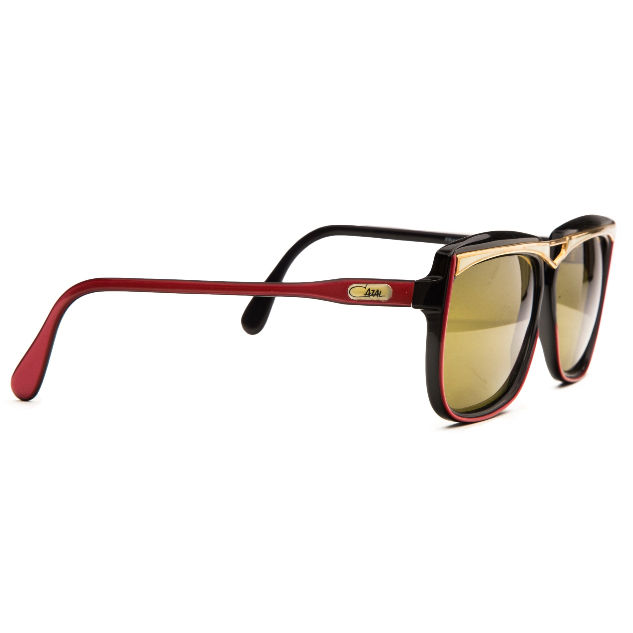 Unisex CAZAL Square 171 sunglasses with black frames and gold detailing