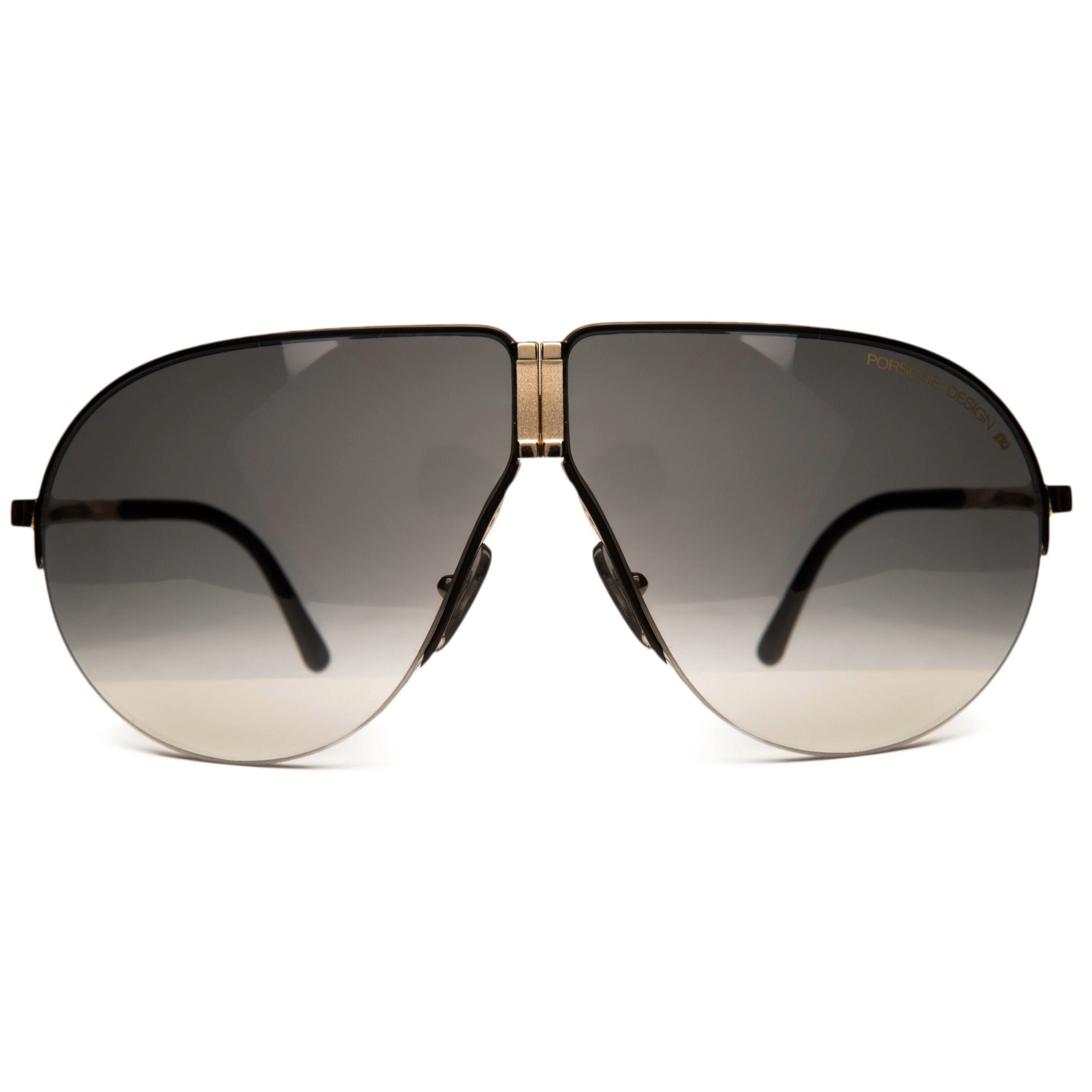 Vintage Porsche Aviator 5628 sunglasses in gold folding frame