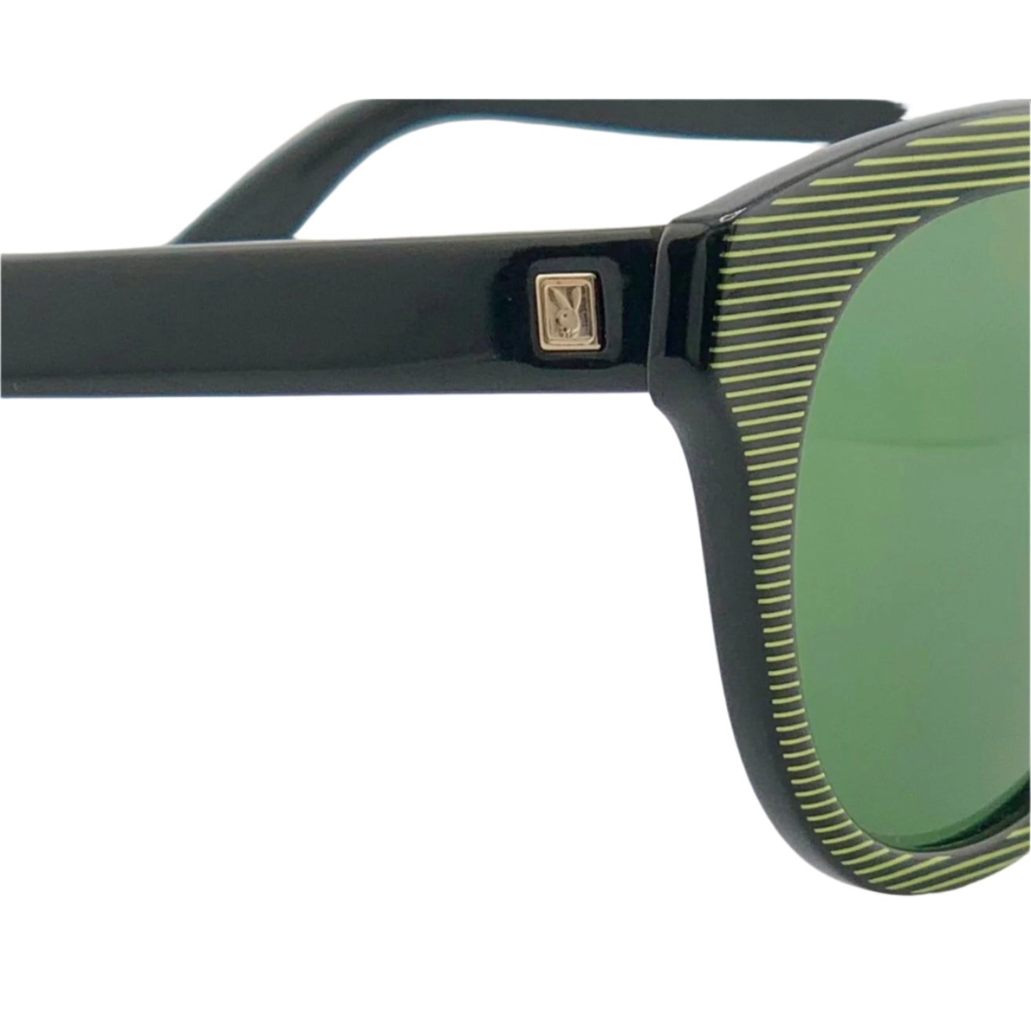 Original vintage green and black Playboy Round 4671 94 sunglasses for men and women, made in Germany, with green lenses in superb condition and never worn