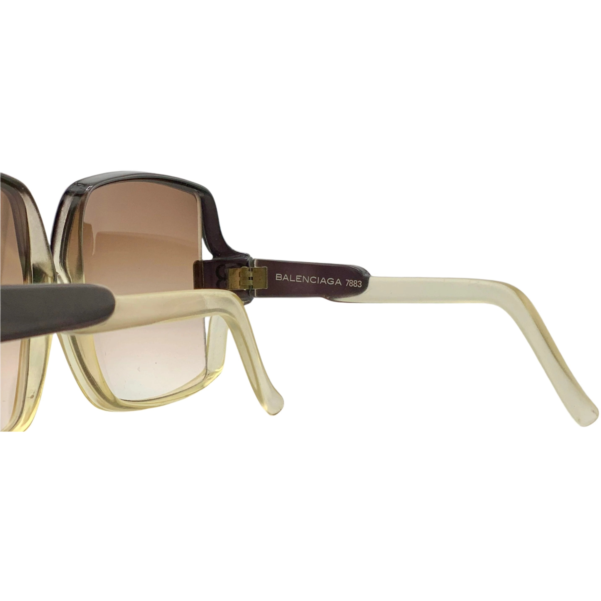 Black and white Balenciaga Square 7883 sunglasses with square frames and logo details