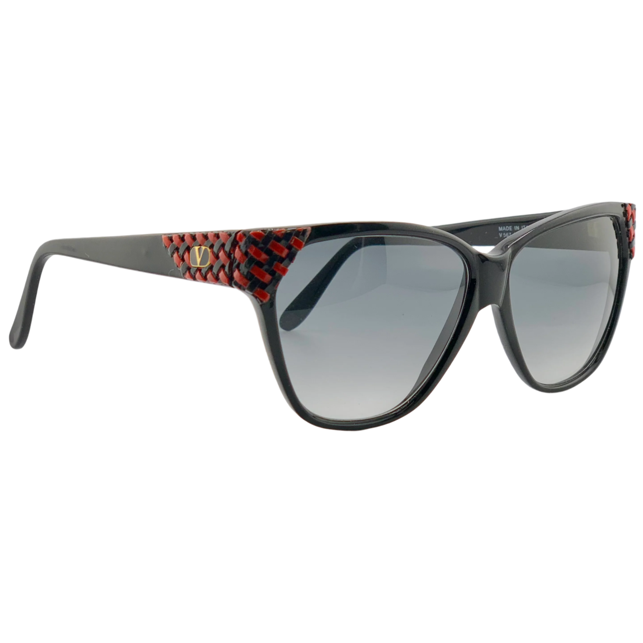 Authentic Valentino Square V567 130 sunglasses in black and red, with grey lenses, made in Italy Never worn or sold, in superb condition Suitable for men and women