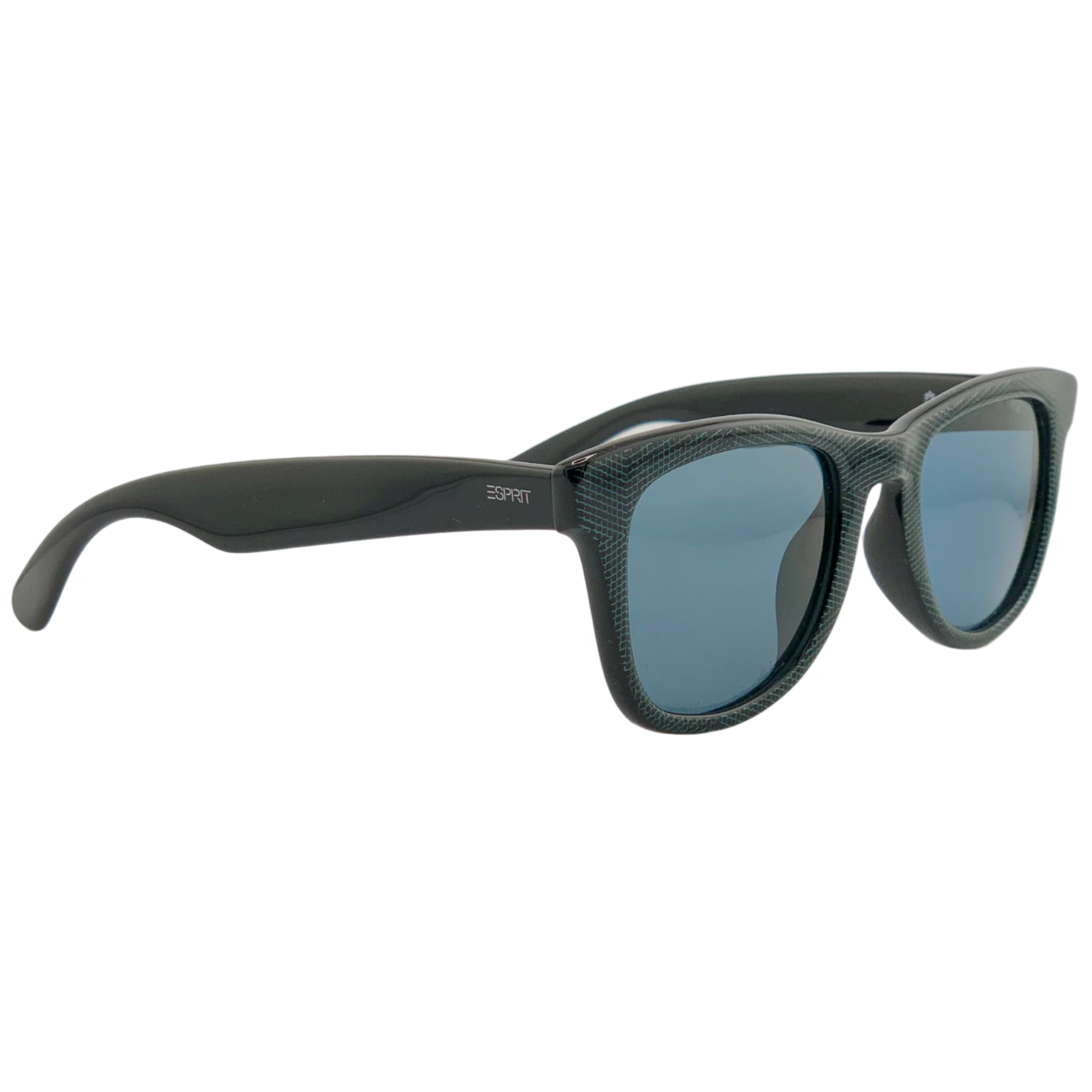 Authentic vintage Esprit Wayfarer 7003A 93 sunglasses, black/green frame, grey lenses, made in Austria, never before worn, in superb condition