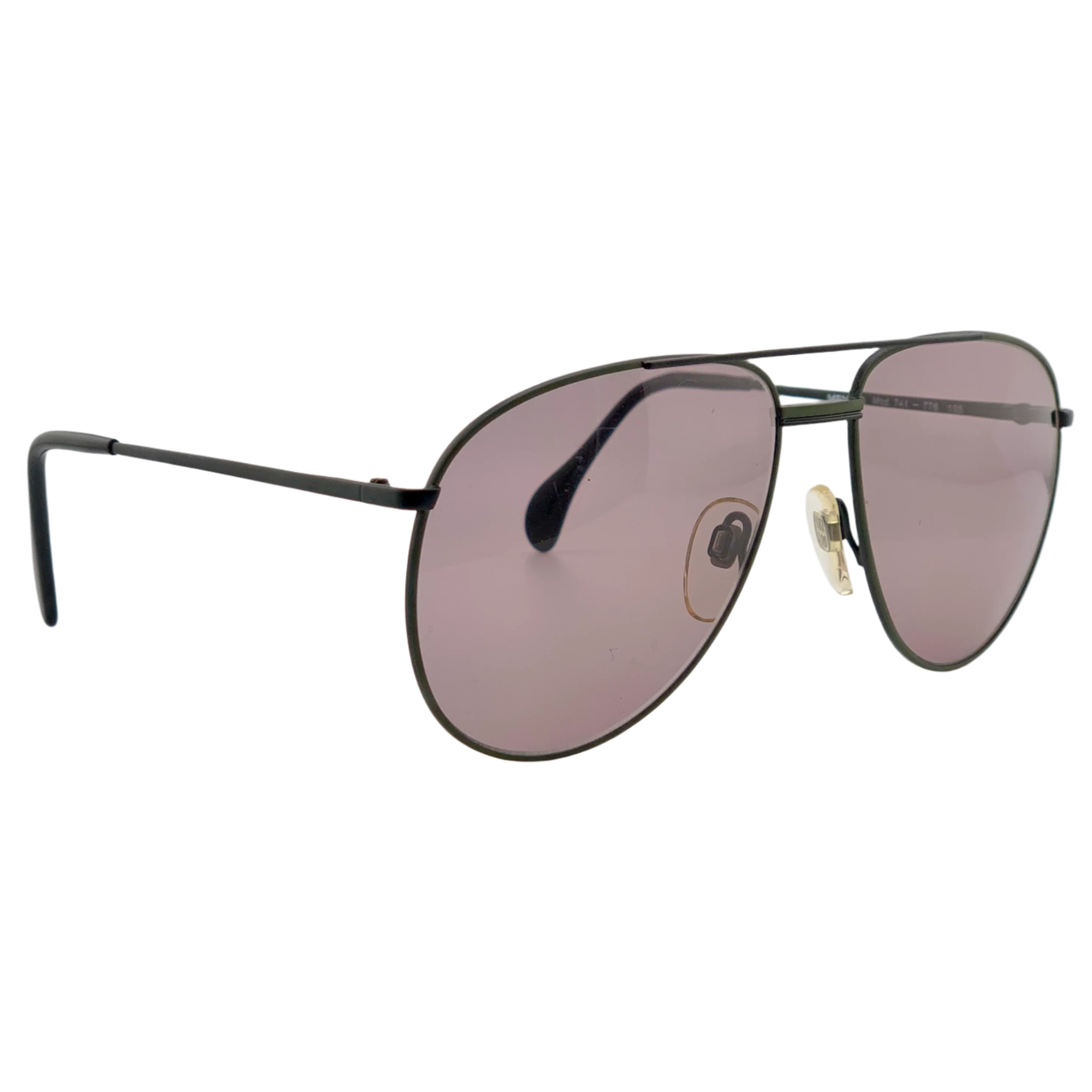 Authentic vintage Menrad aviator sunglasses in black with pink lenses, made for both men and women, never before worn or sold, in pristine condition, original and made in Germany