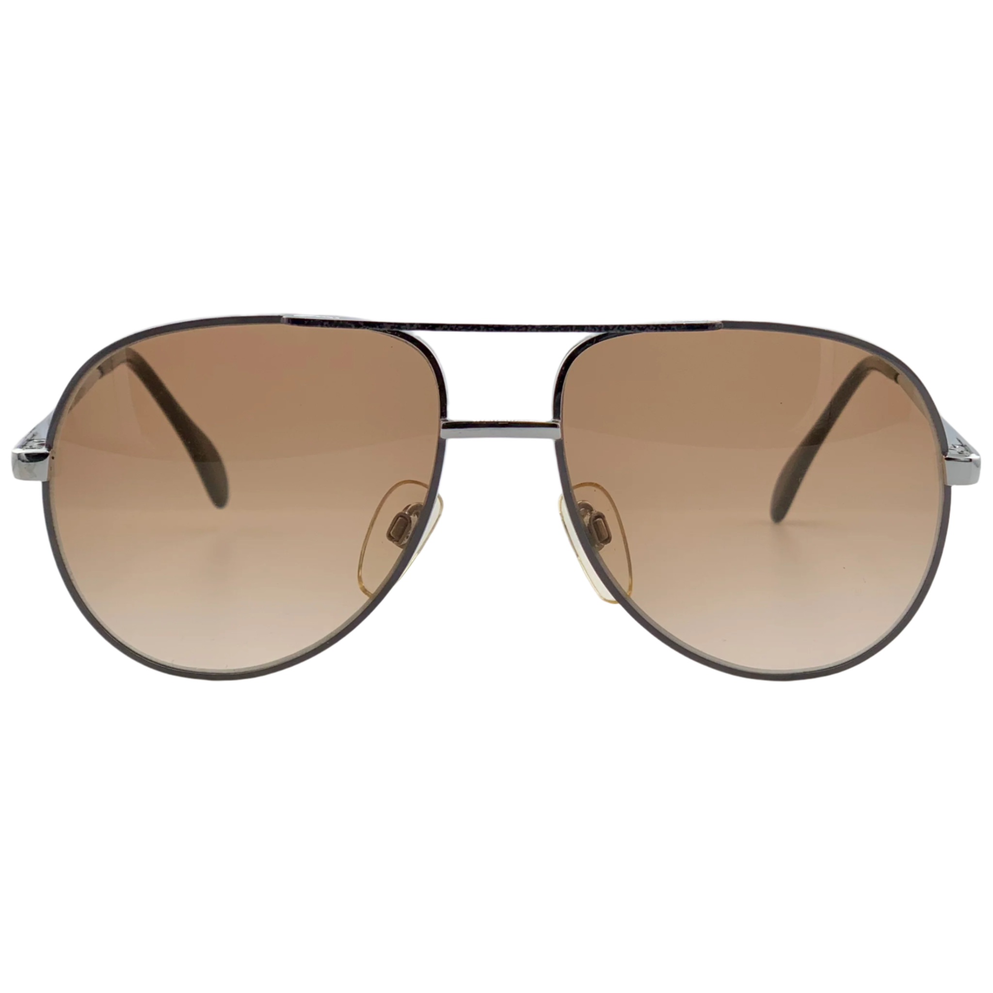 Vintage Menrad aviator sunglasses in silver frame and brown lenses