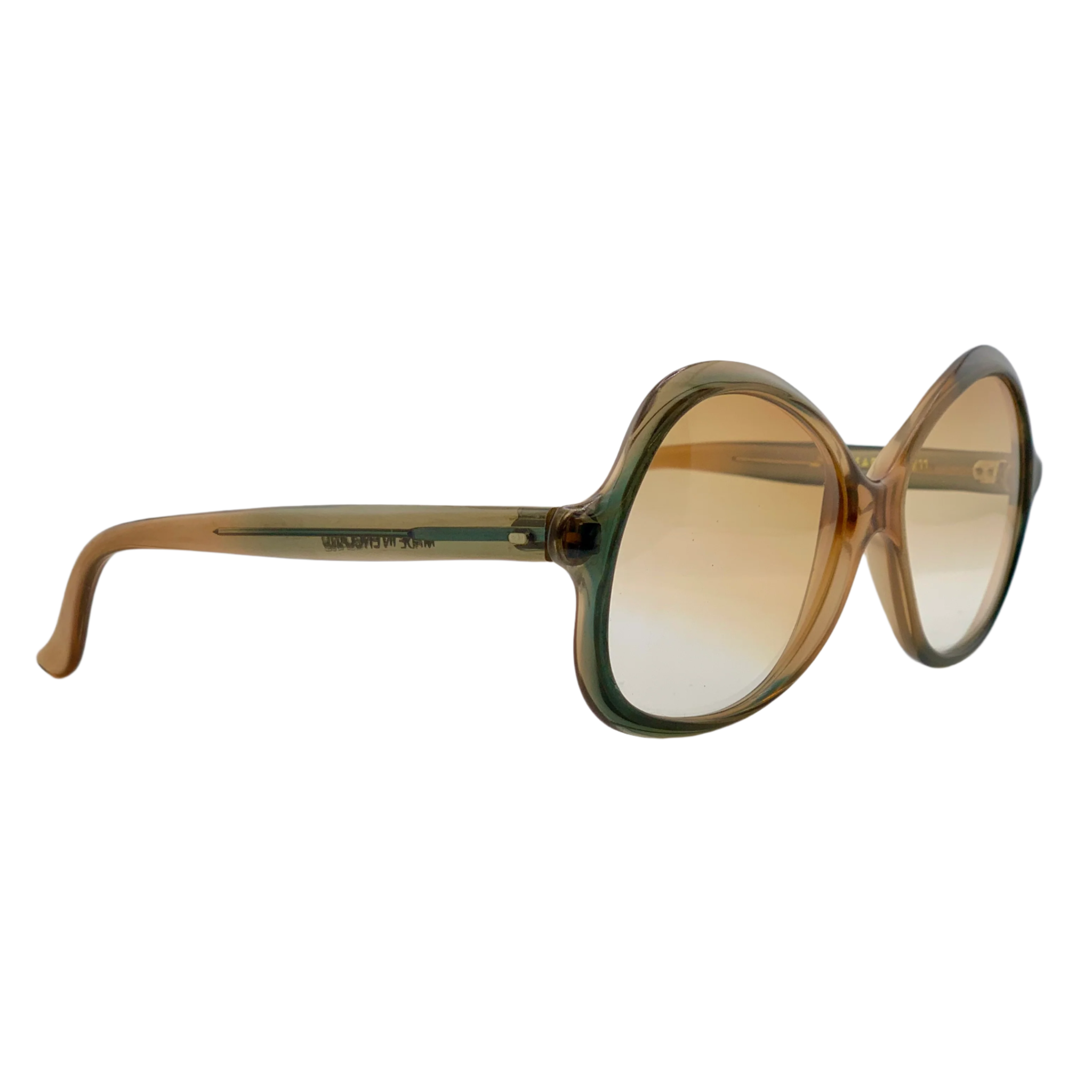 Unisex Linda Farrow Round 211 sunglasses in brown and green