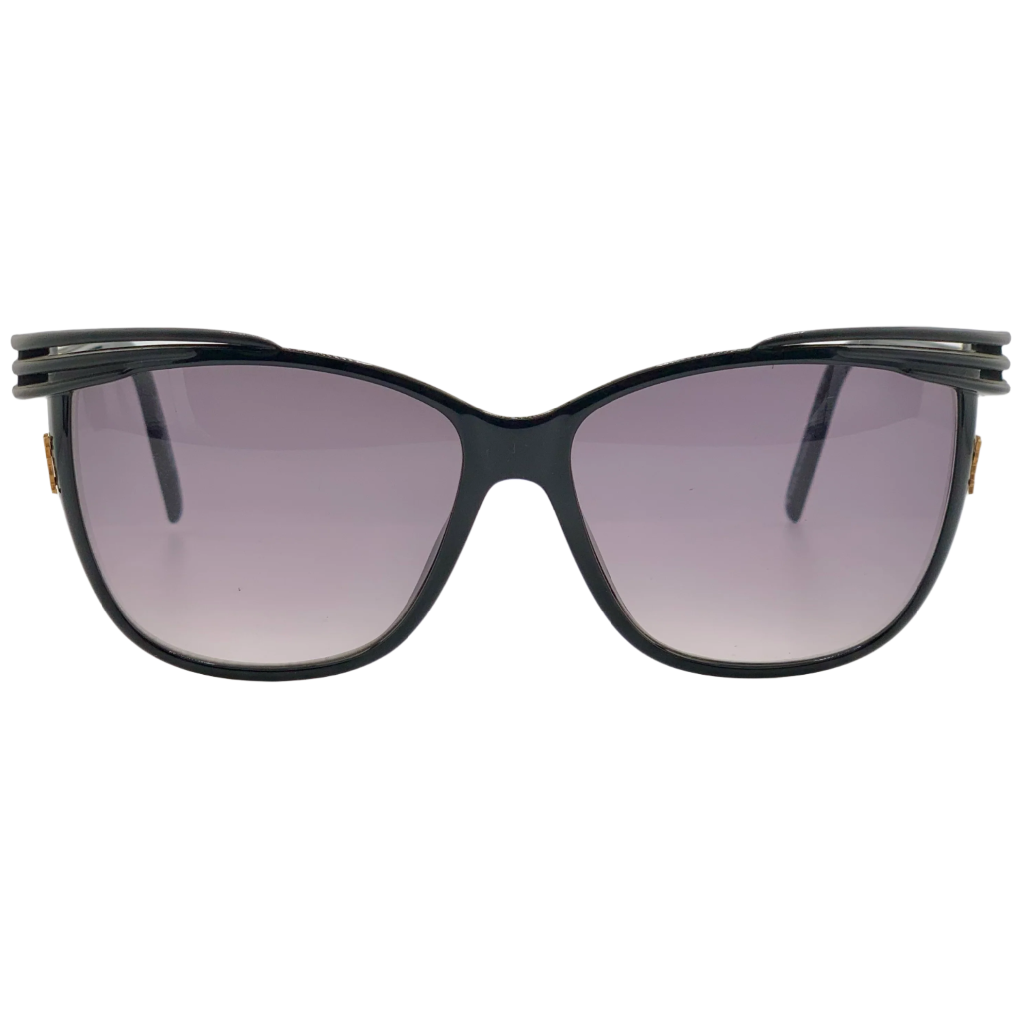 Vintage Yves Saint Laurent Square 8631 sunglasses in black frame and purple lens, made in France, never worn or sold, in superb condition, authentic original
