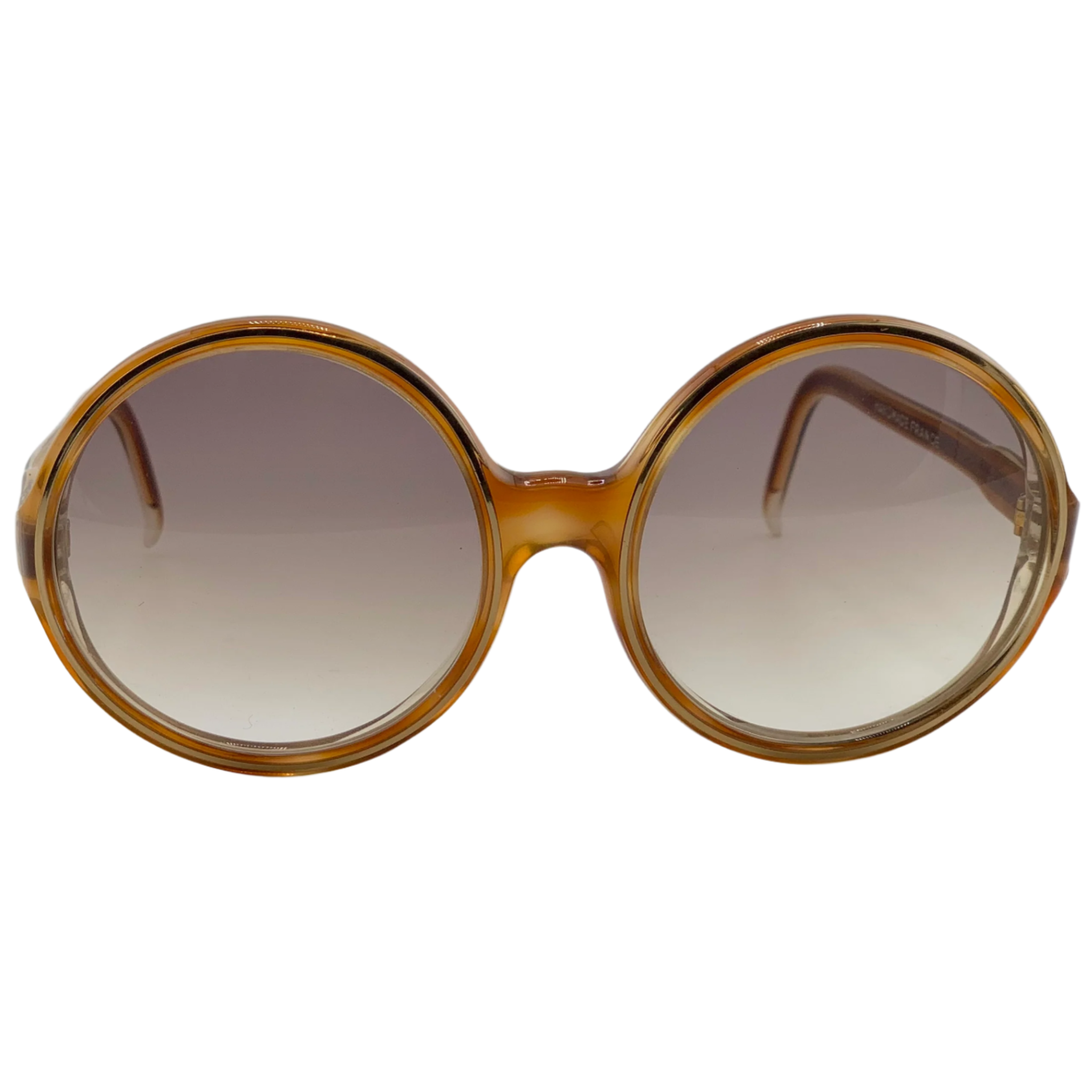 Vintage unisex Nina Ricci Round sunglasses in brown with brown lenses