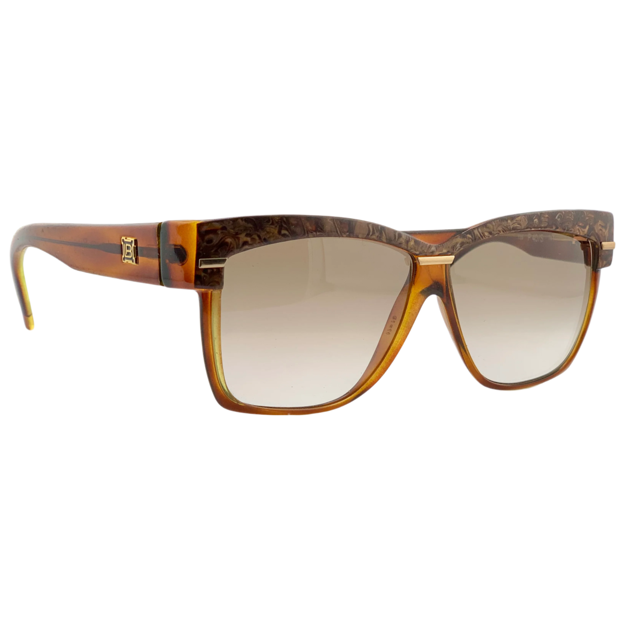 Authentic vintage Laura Biagiotti Square P40/S sunglasses, suitable for both men and women, with brown frames and lenses, made in Italy and in superb condition, never before worn or sold