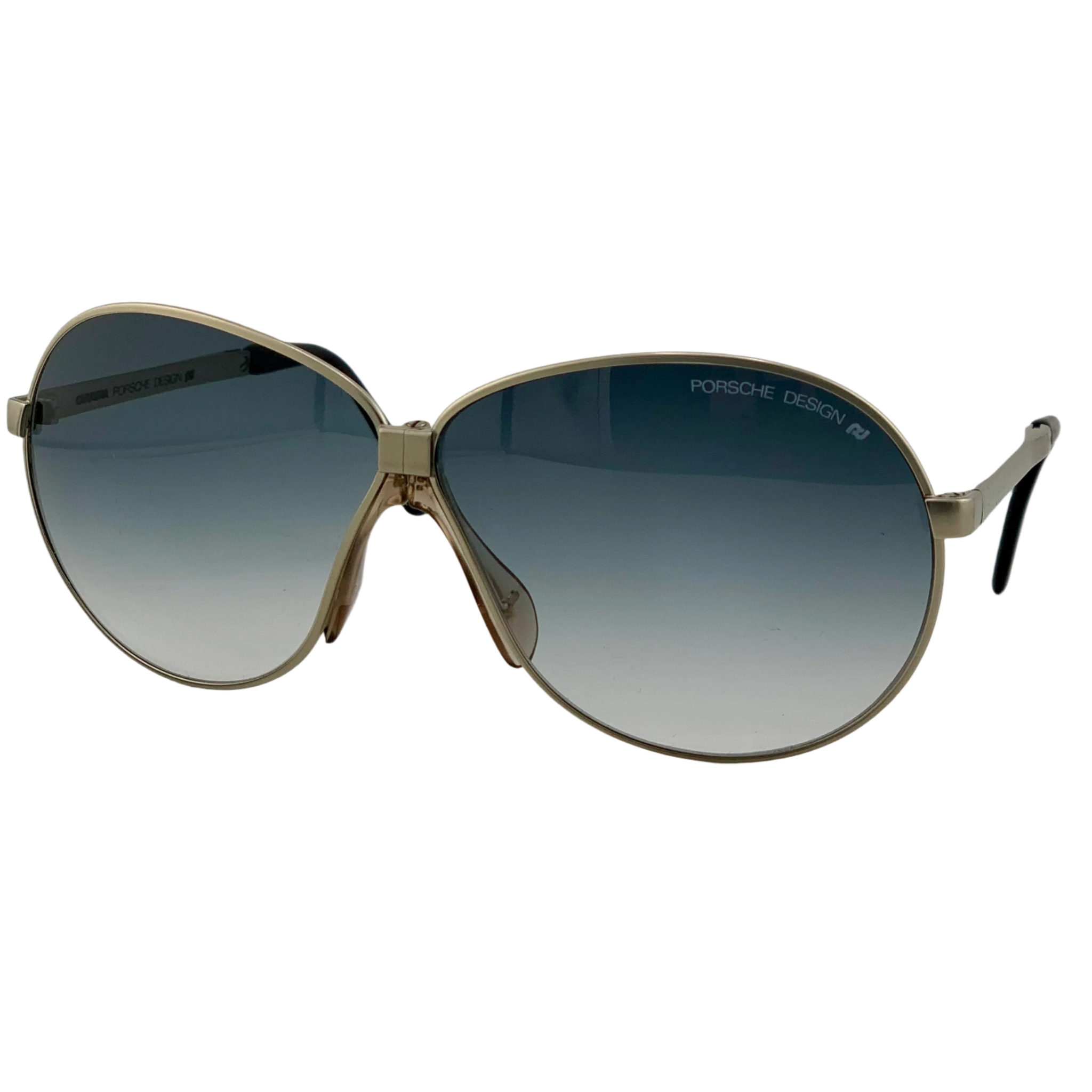 Vintage Porsche Aviator 5626 20 sunglasses with gold frame and green lenses