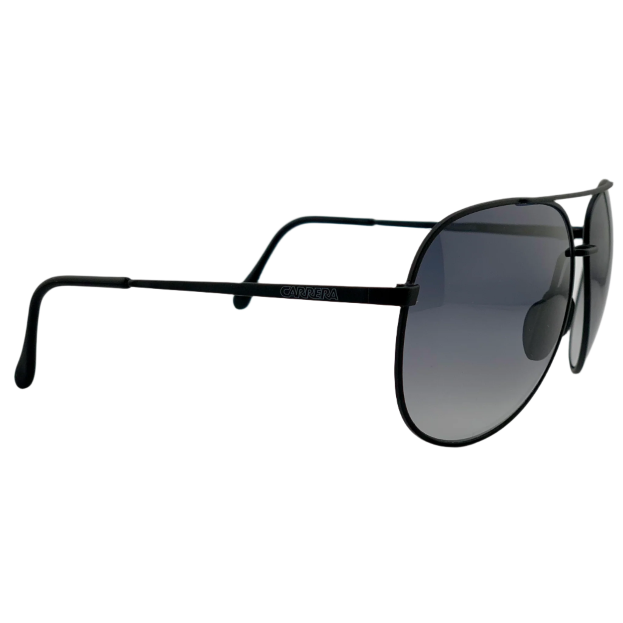 Original vintage Carrera Aviator 5585 92 sunglasses in black frame and grey lens, made in Austria, offering 100% UV protection, never before worn or sold, in superb condition, authentic