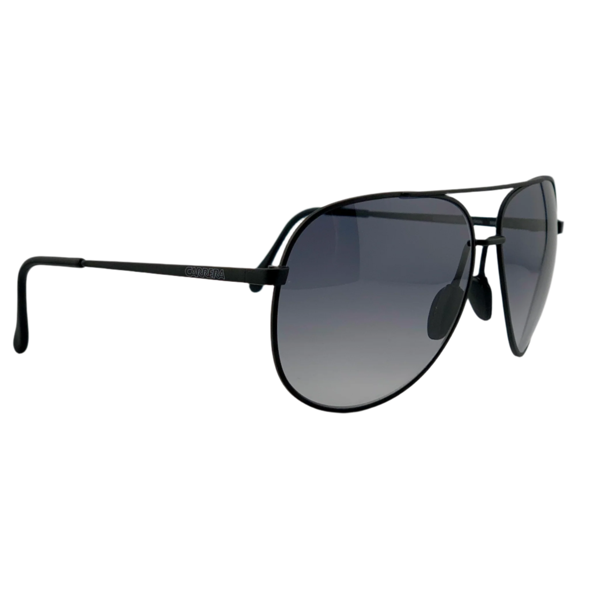 Stylish vintage Carrera Aviator 5585 92 sunglasses with black frame and grey lens, made in Austria, providing 100% UV protection, in perfect condition, never before worn or sold