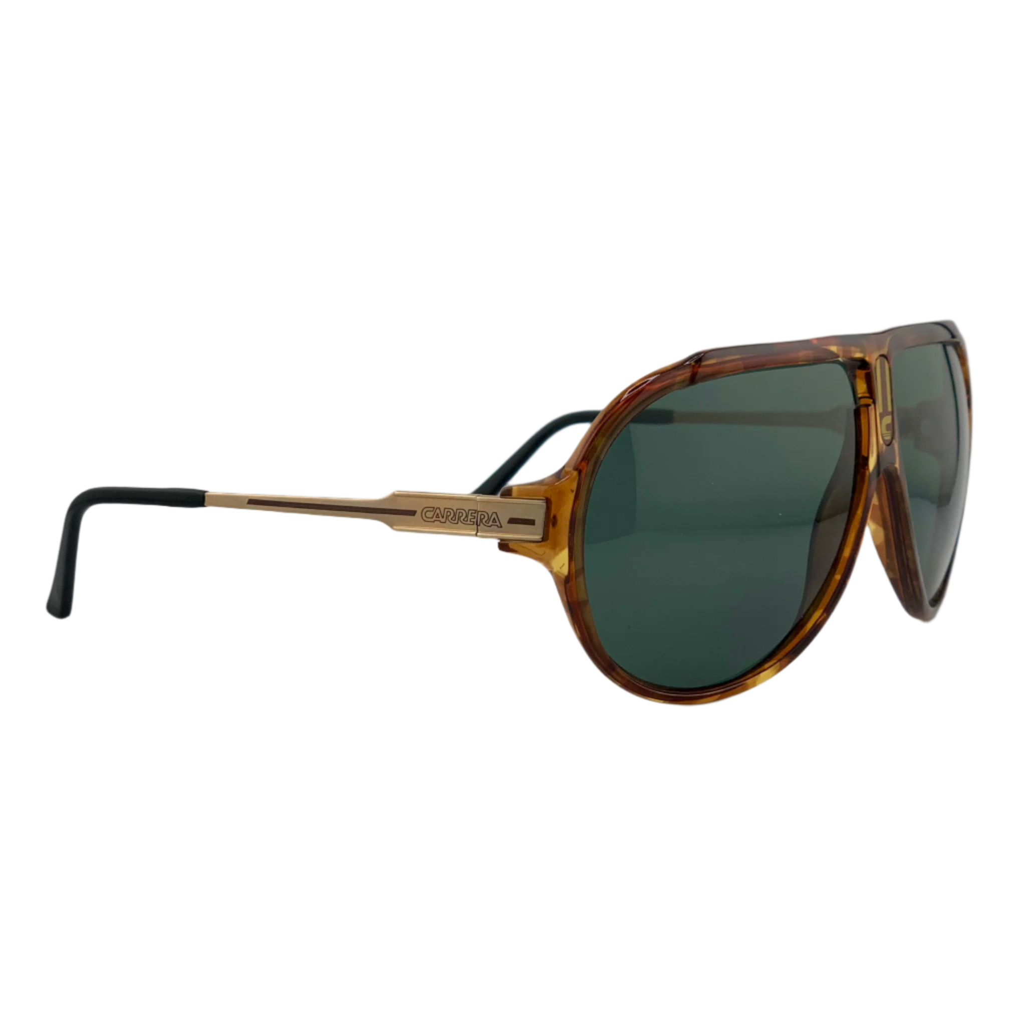Vintage Carrera Aviator 5565 12 sunglasses for men and women in tort frame and green lens with 100% UV protection from Germany