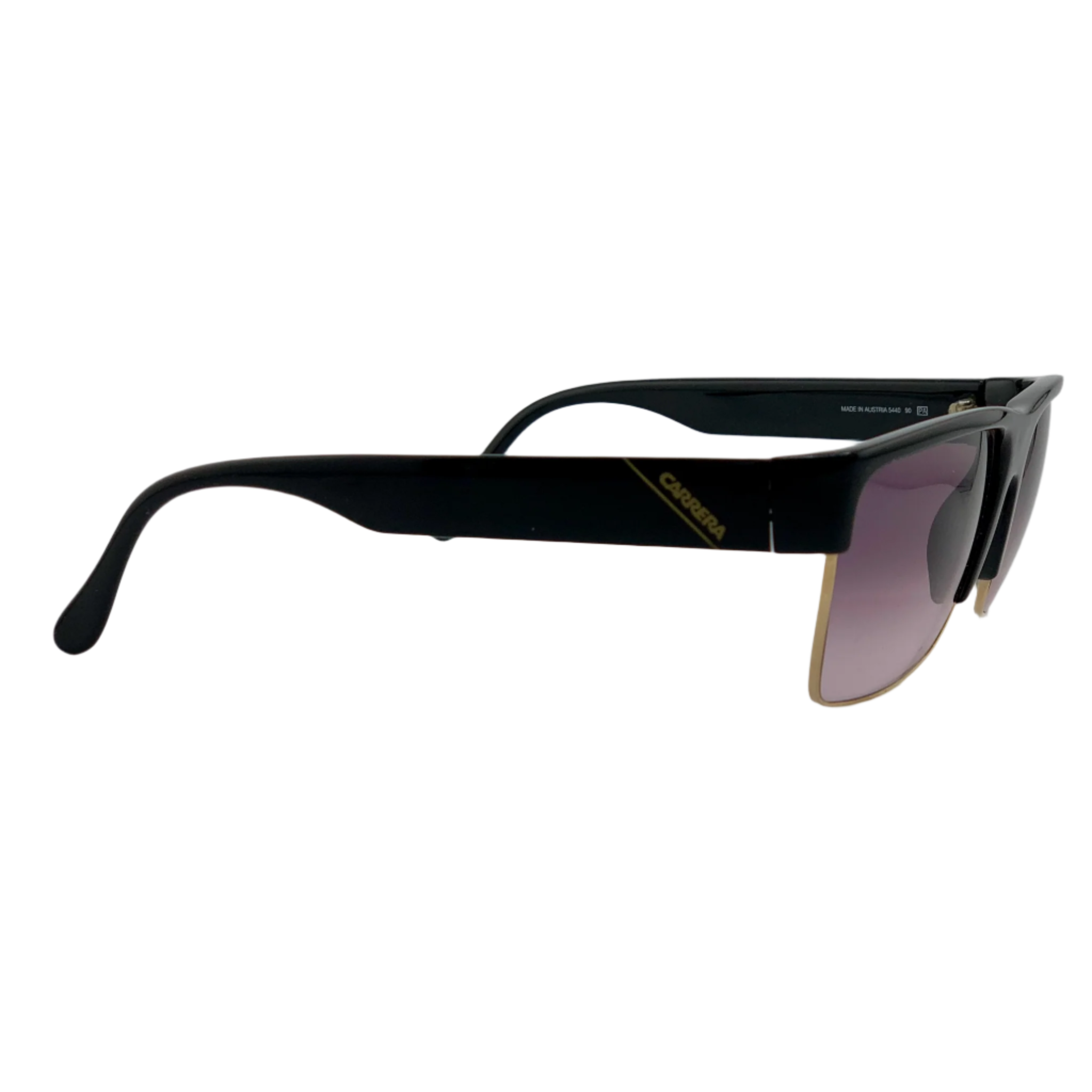 Carrera Square 5440 90: Black square sunglasses with UV protection and adjustable nose pads
