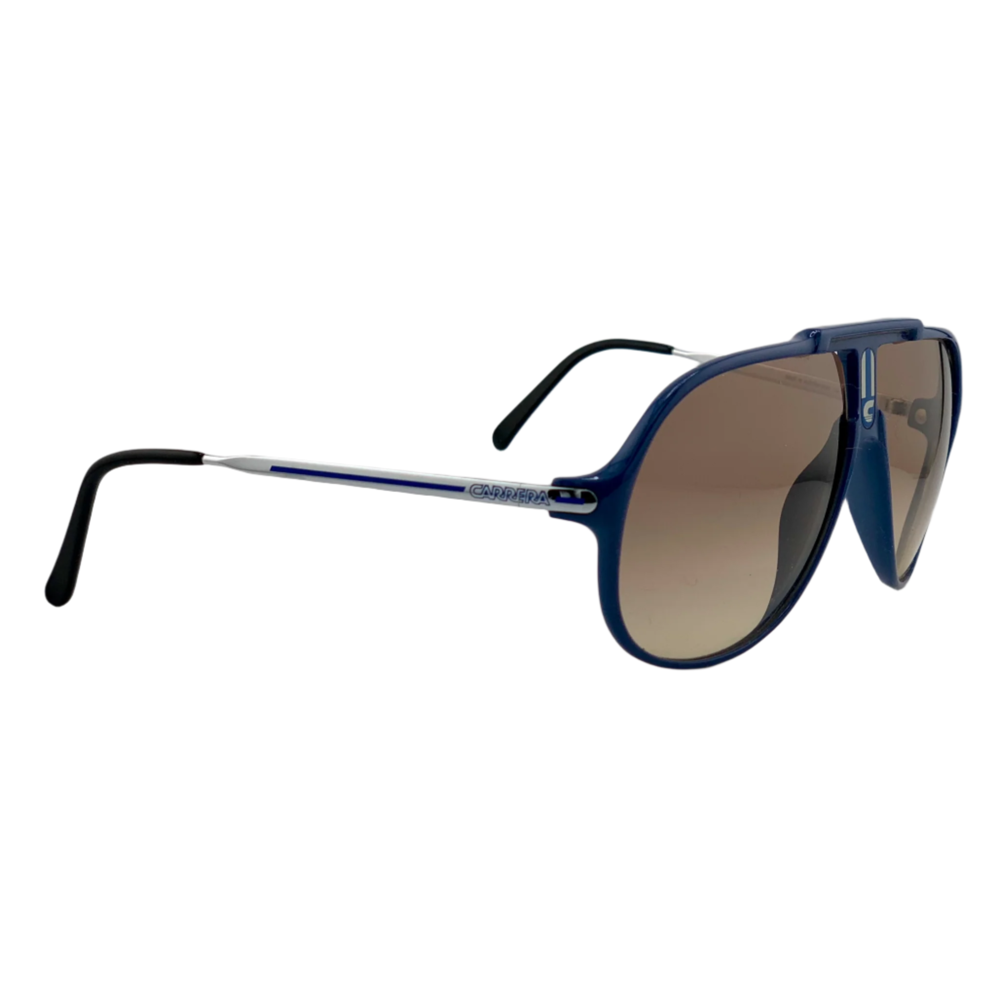 Carrera Aviator 5590 50 sunglasses, perfect for men and women, featuring blue frames and brown lenses for 100% UV protection, in original, unworn condition from Austria