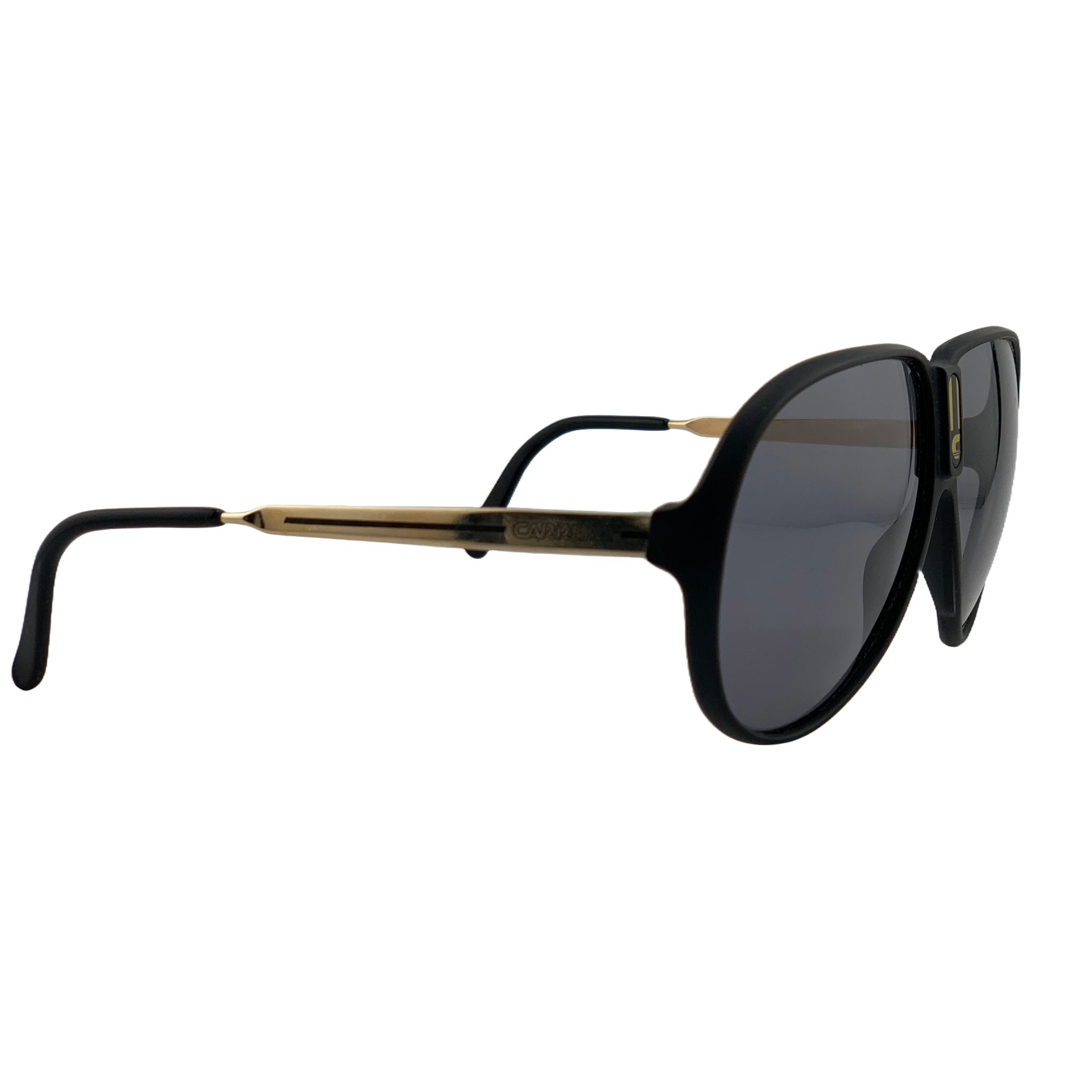 Vintage Carrera Aviator 5592 90 sunglasses in black with grey lenses, made in Germany and offering 100% UV protection, never before worn or sold