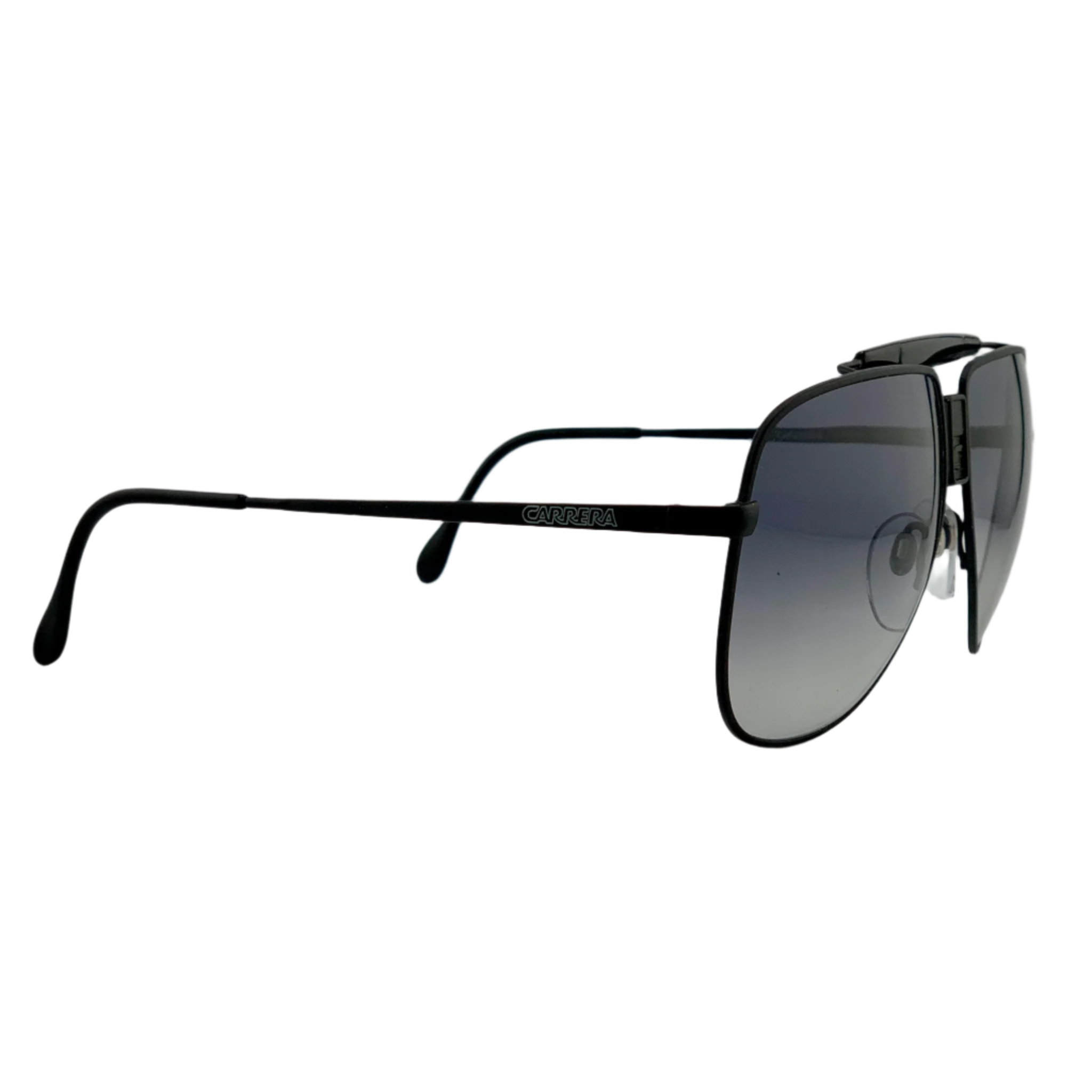 Carrera Aviator 5569 90 sunglasses with black frames and blue mirrored lenses