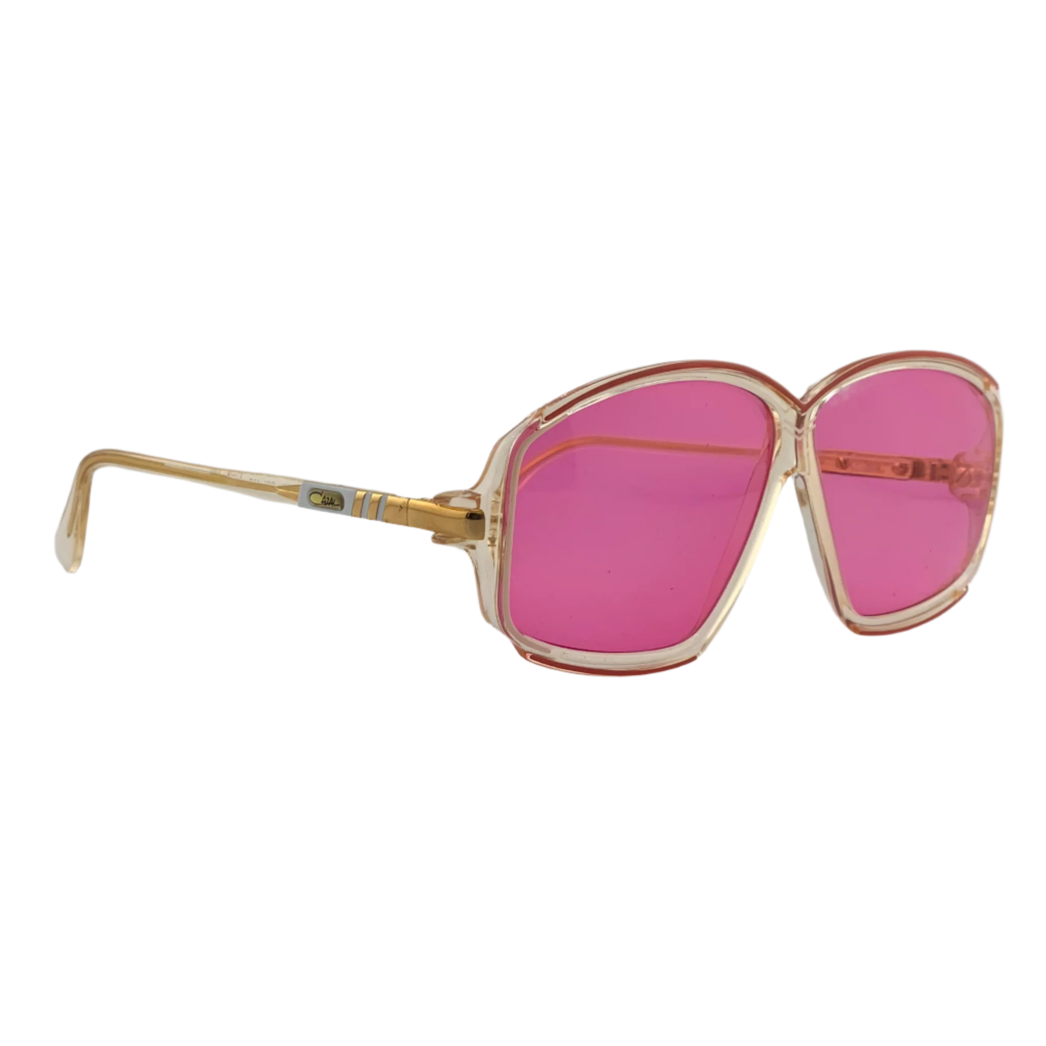 Crystal/Red Frame with Pink Lens Vintage Cazal Oval 153 Sunglasses