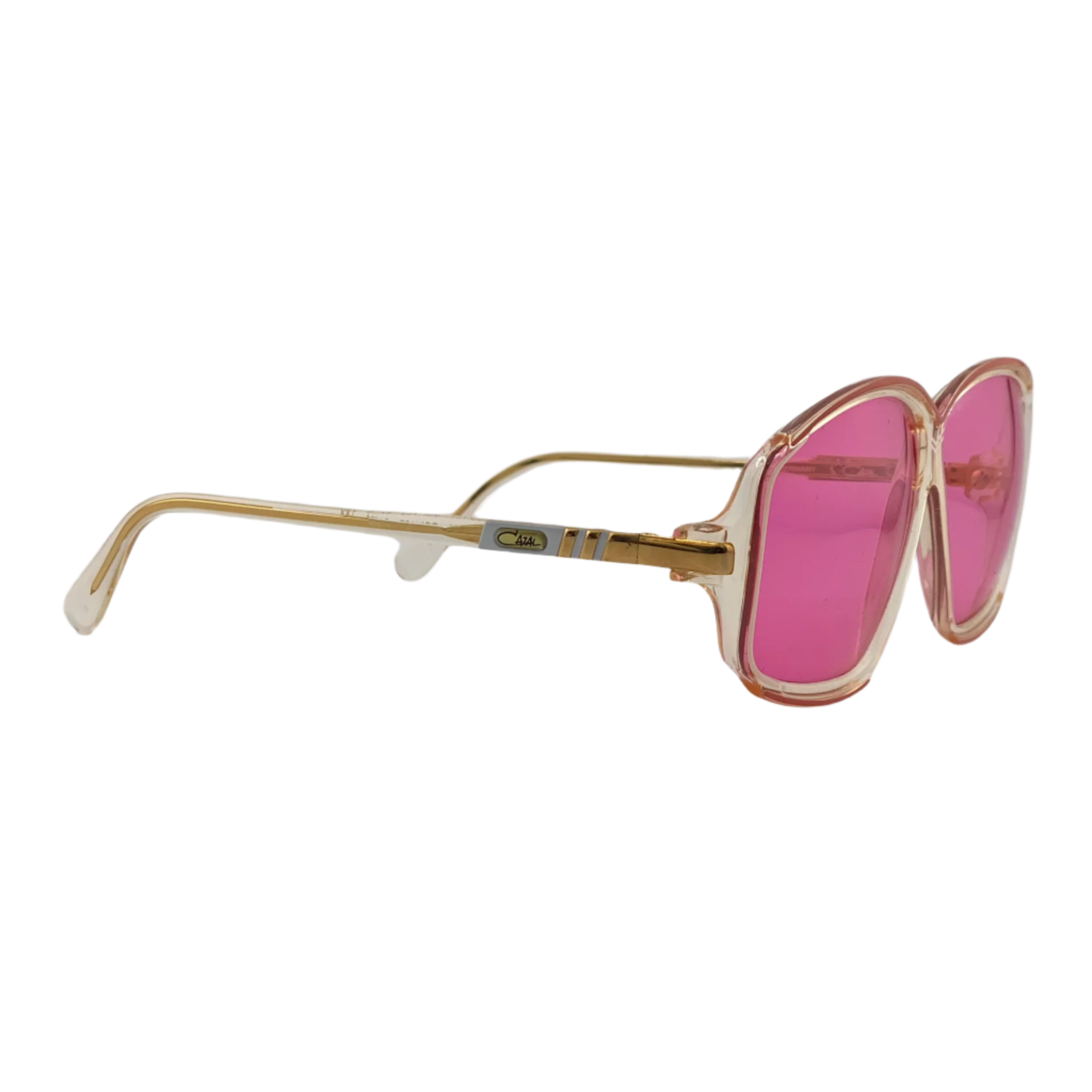 Vintage Cazal Oval 153 Sunglasses for Men and Women in Crystal/Red
