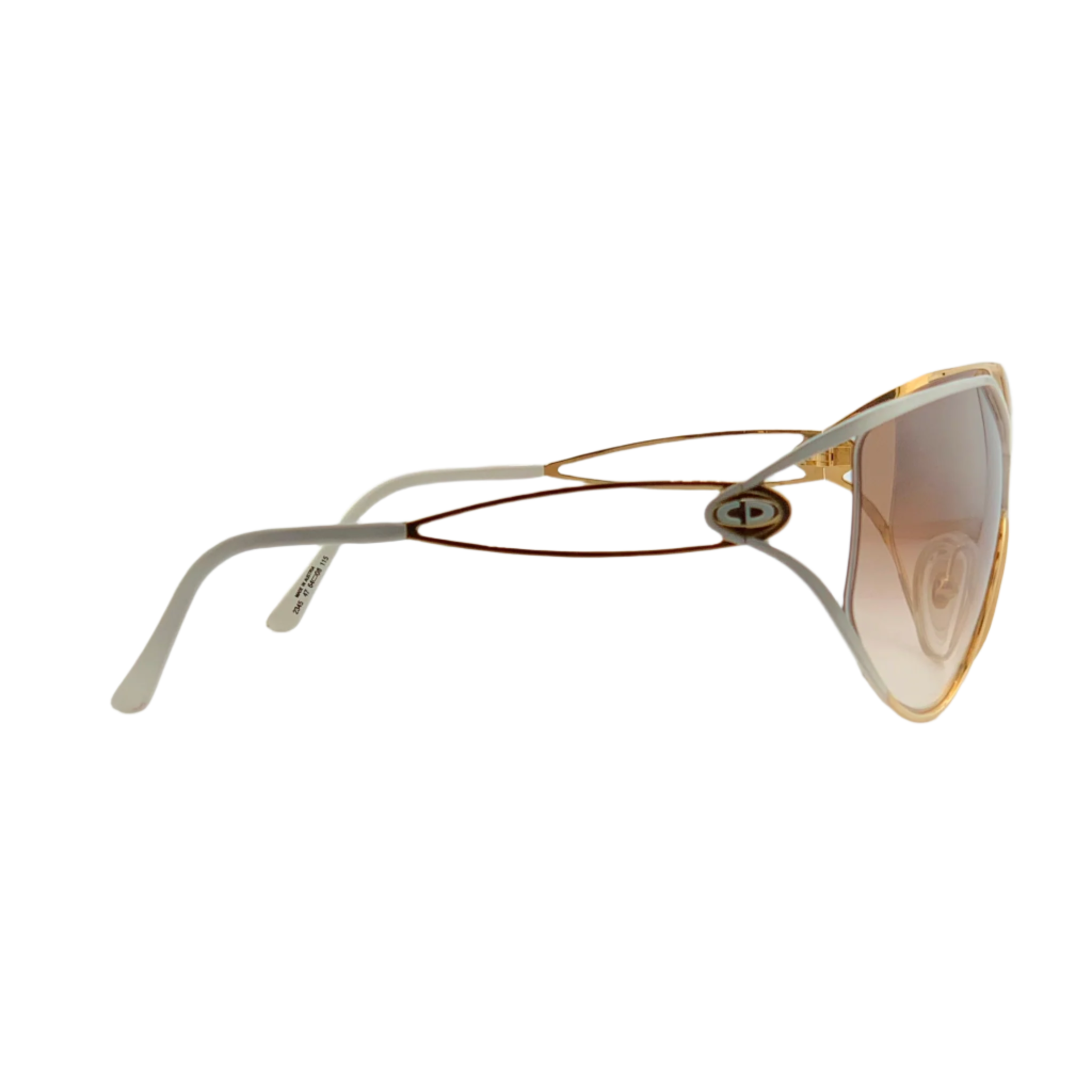 Vintage Christian Dior Visor 2345 47 sunglasses in white and gold for women, made in Austria and never worn before