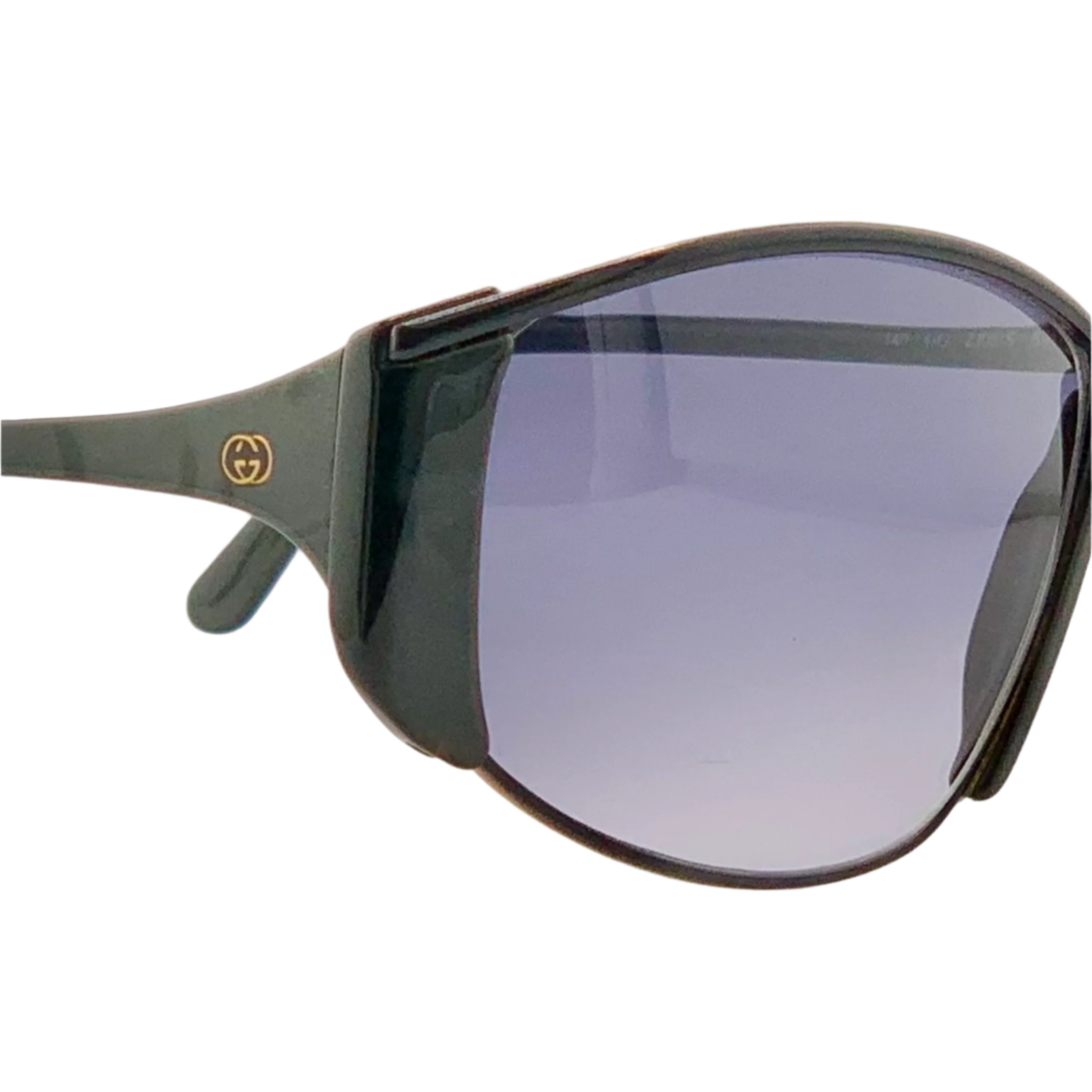 Vintage Gucci Oval 2308/S black frame grey lens sunglasses for men and women