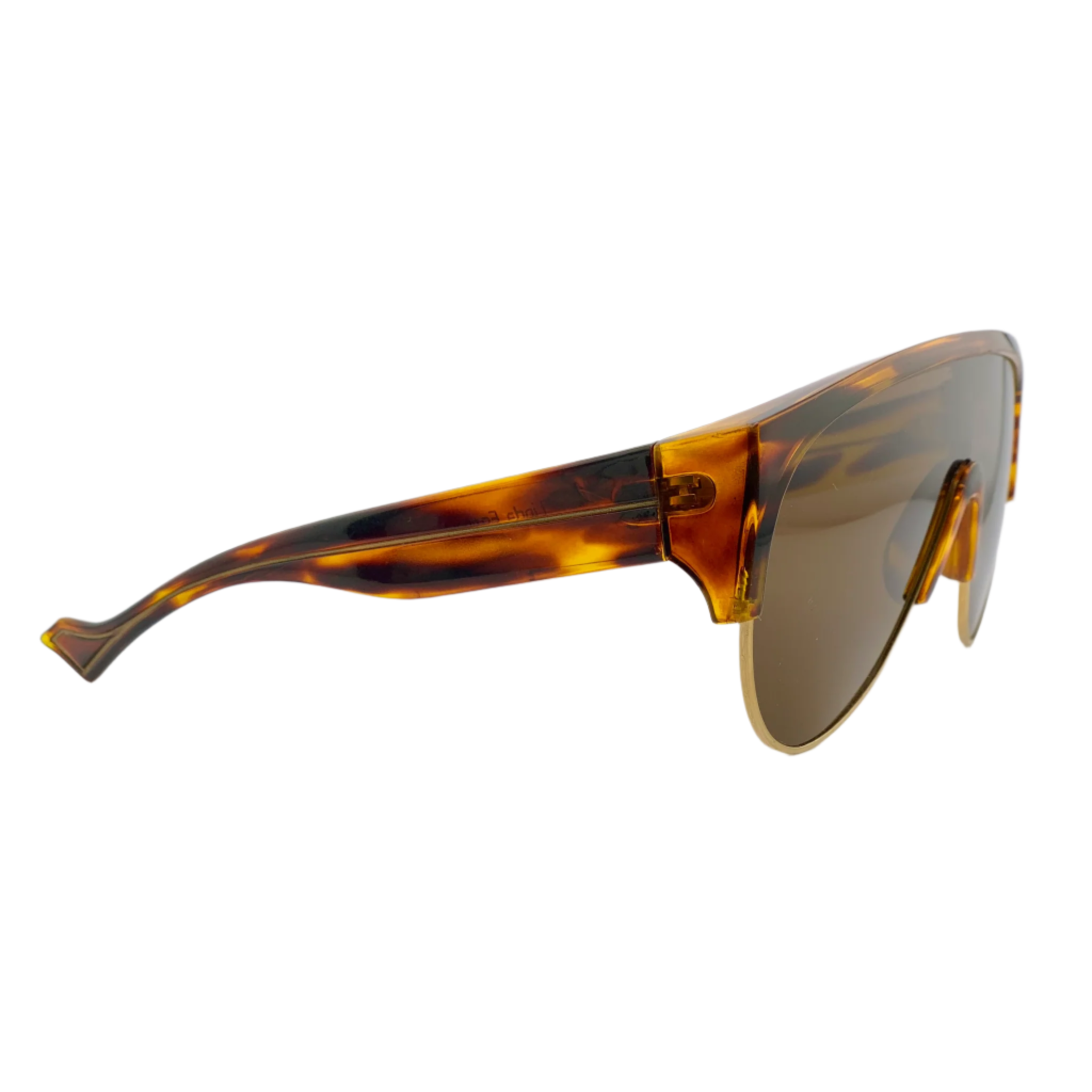 Vintage Linda Farrow Visor sunglasses in tort frame and brown lens, made in Italy, never worn or sold, superb condition
