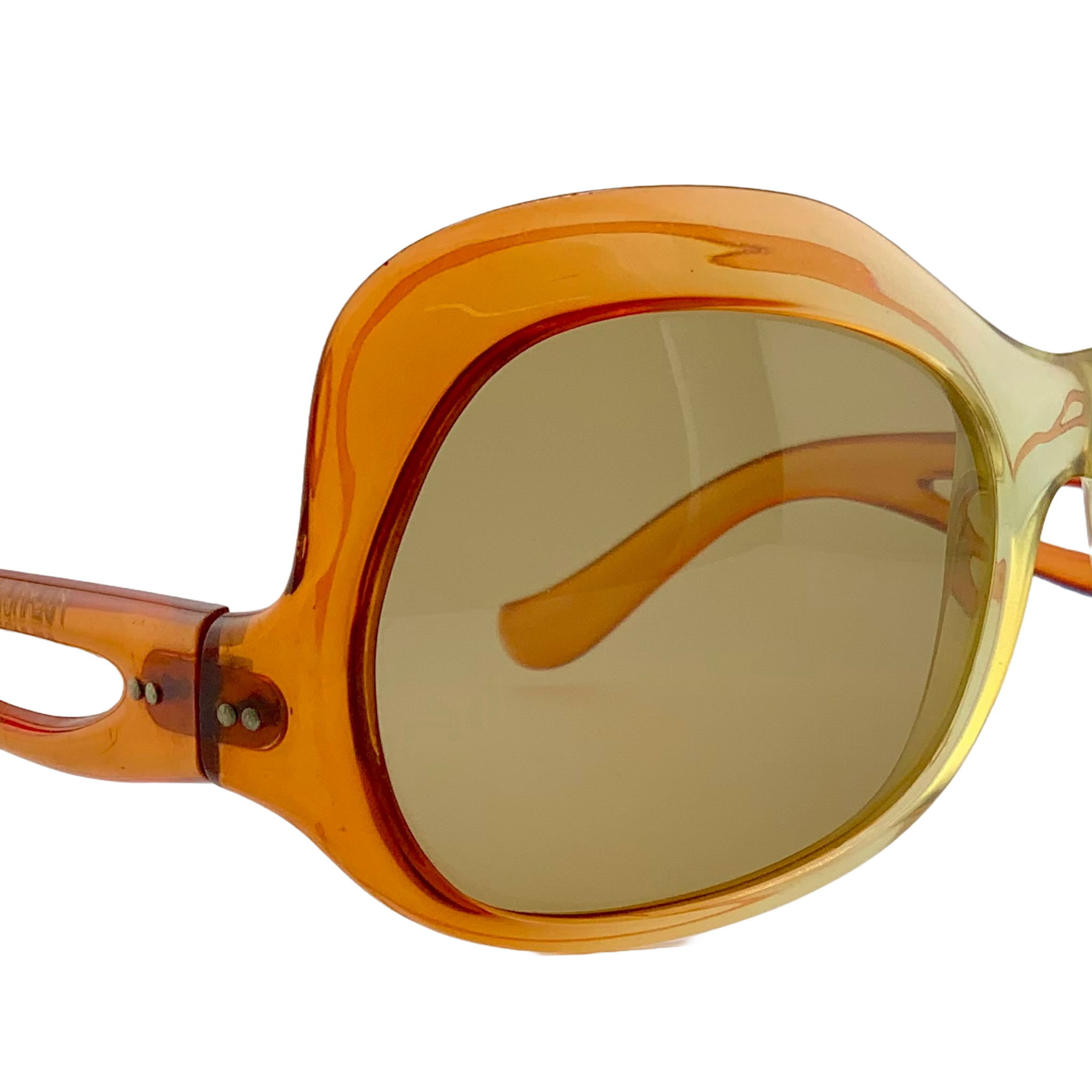 Vintage Polaroid Round 8539 Men and Women Sunglasses in Orange/Yellow Frame