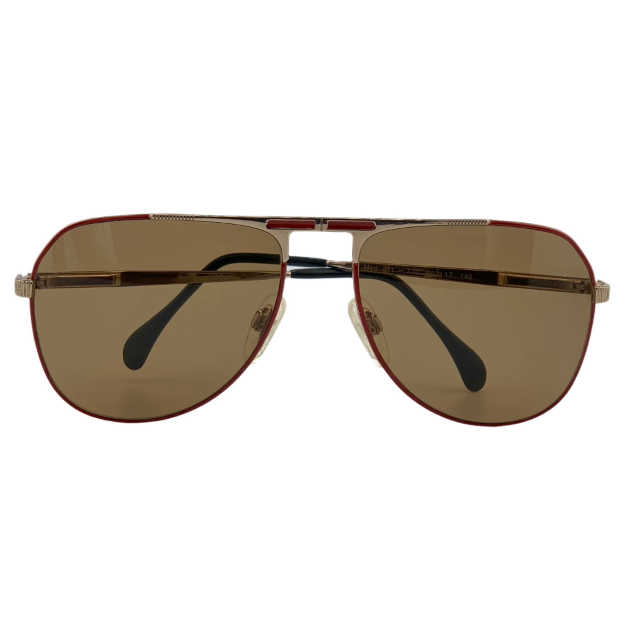 Vintage Menrad Aviator 311 710 sunglasses in red frame and brown lenses, made in Germany, never worn or sold, in superb and authentic condition