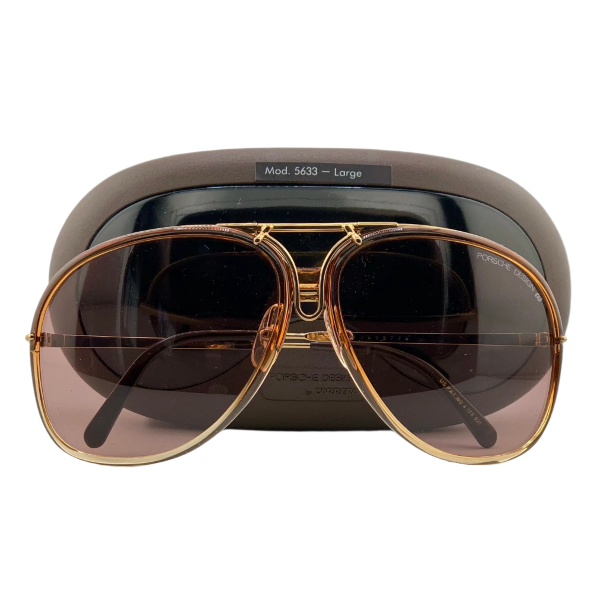 Black Porsche Aviator 5633 40 sunglasses with sleek design and logo