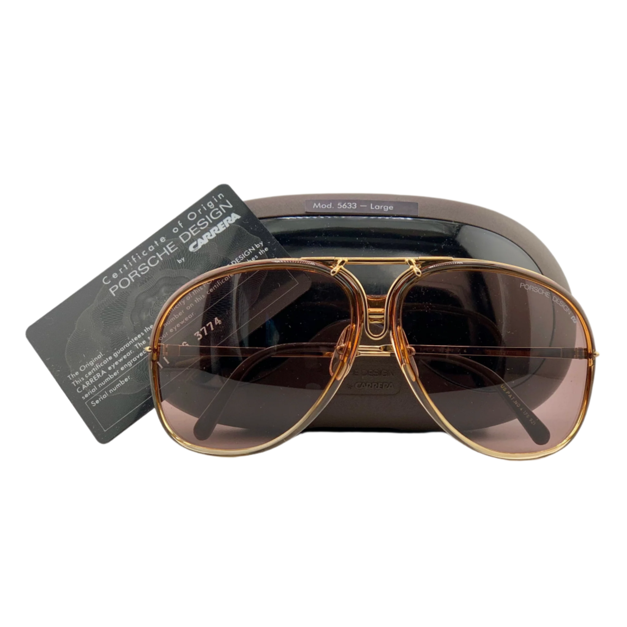 Black Porsche Aviator 5633 40 sunglasses with polarized lenses and sleek design
