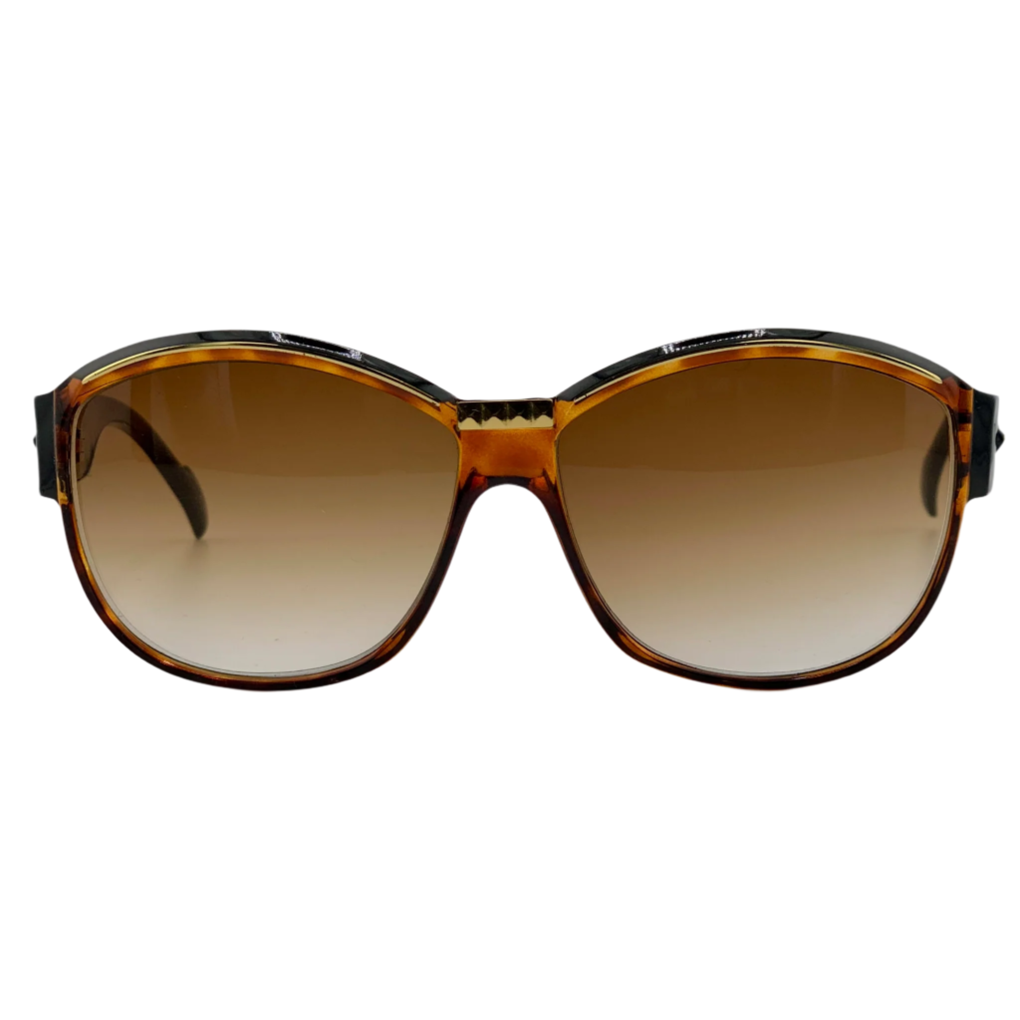 Vintage Leonard Square LE17 02 sunglasses for men and women in brown and black frame and brown lens, made in France, in superb condition, never worn or sold, authentic original