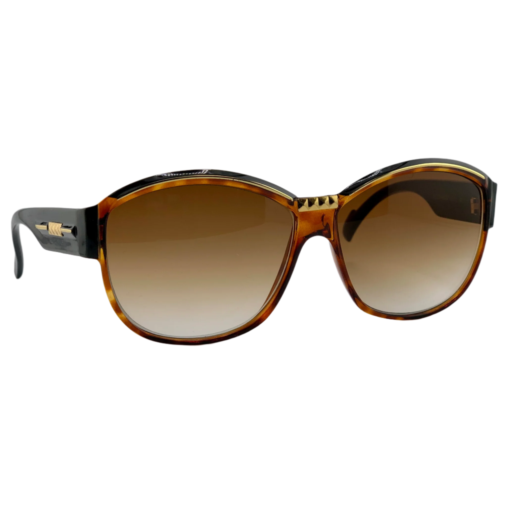 Vintage Leonard Square LE17 02 sunglasses for men and women in brown and black frame and brown lens, made in France, in superb condition, never worn or sold, authentic original
