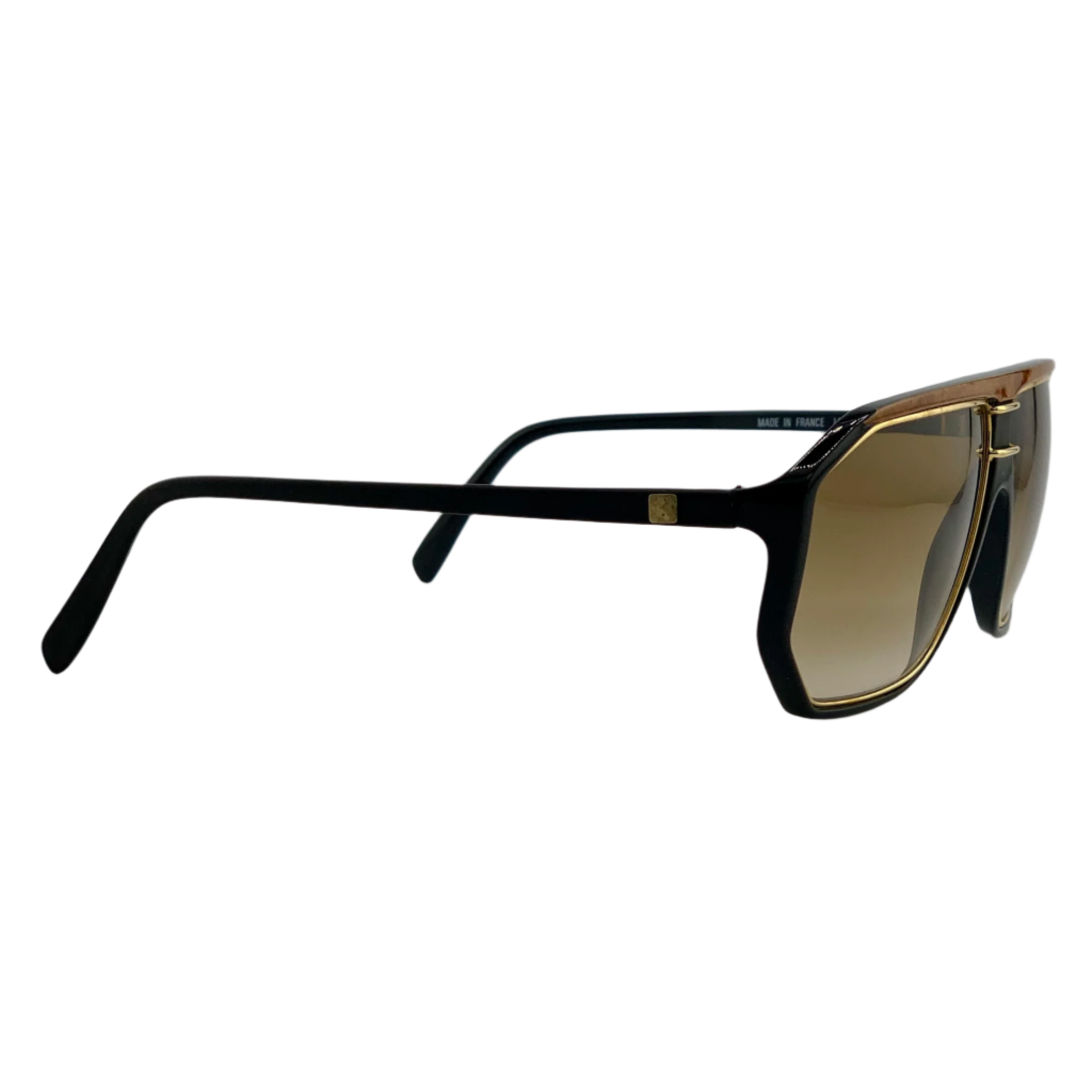 LEONARD SQUARE LE 54 09 eyeglasses with tortoise shell frames and gold accents