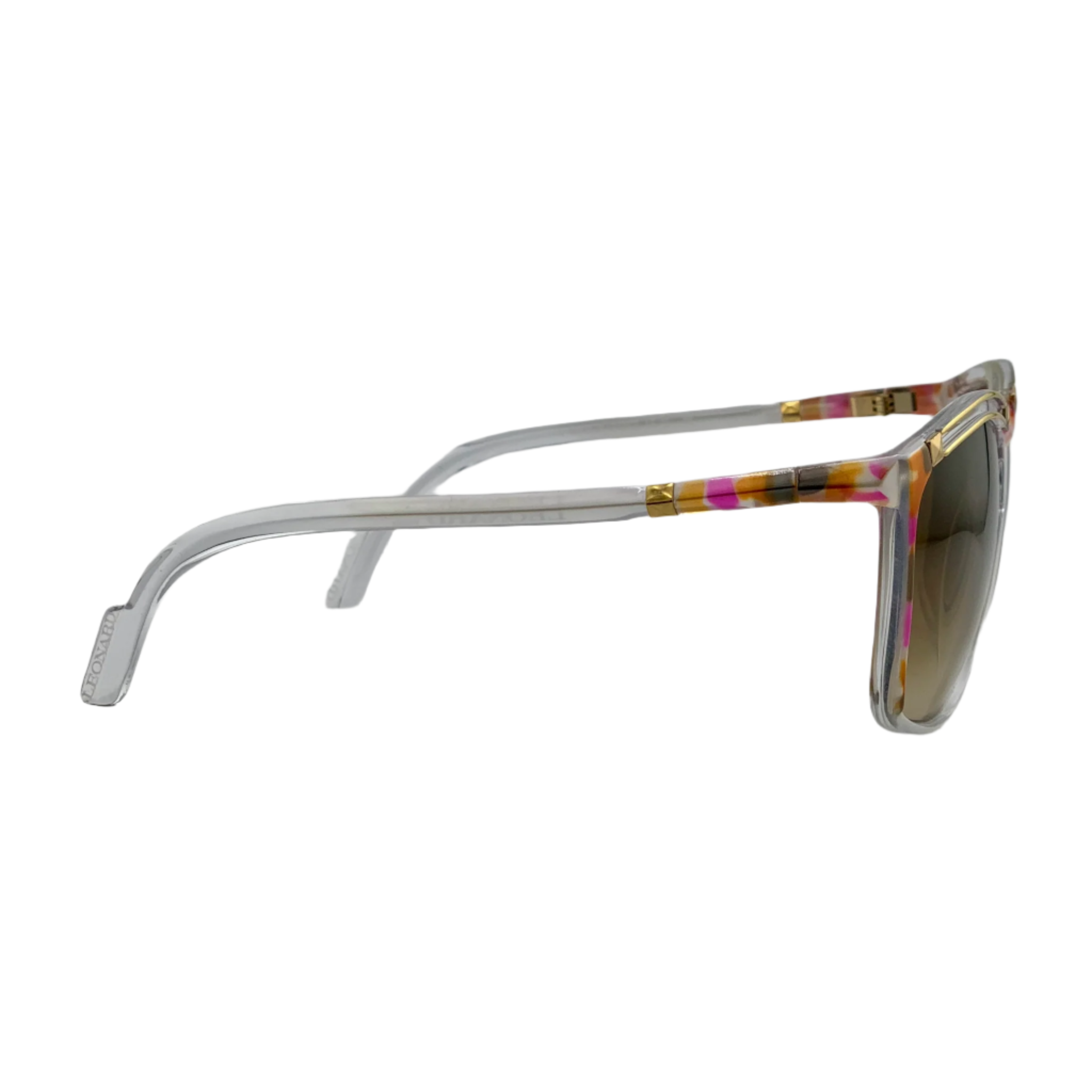 Vintage Leonard Square LE15 06 sunglasses for men and women in clear frame and brown lens, made in France and in superb condition, never before worn or sold